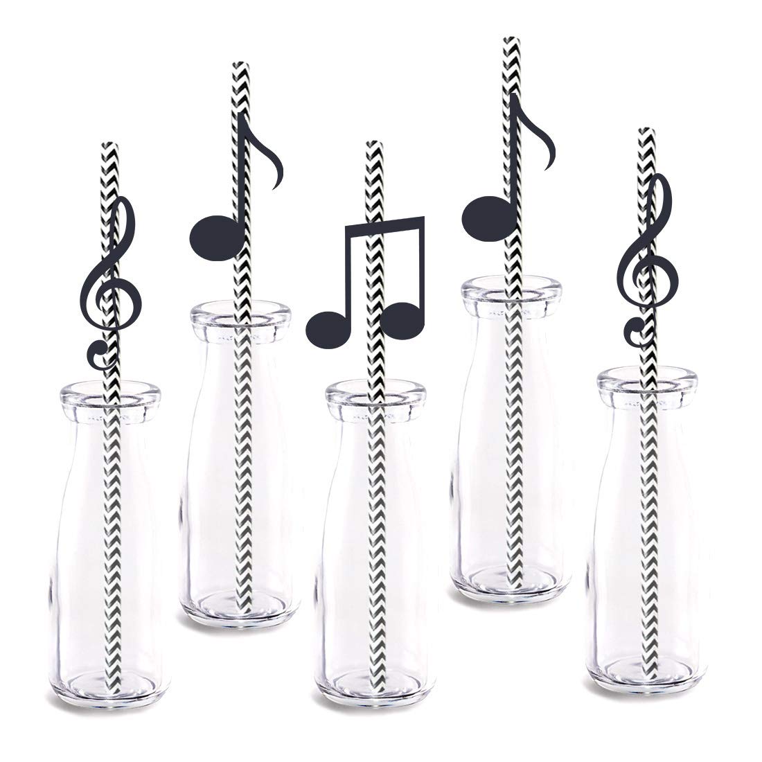 24-Pack Music Note Straws - Decorative Paper Straws for Baby Showers, Birthday Parties & Musical Themed Events - Perfect for Drinks, Cupcakes & Party Decorations