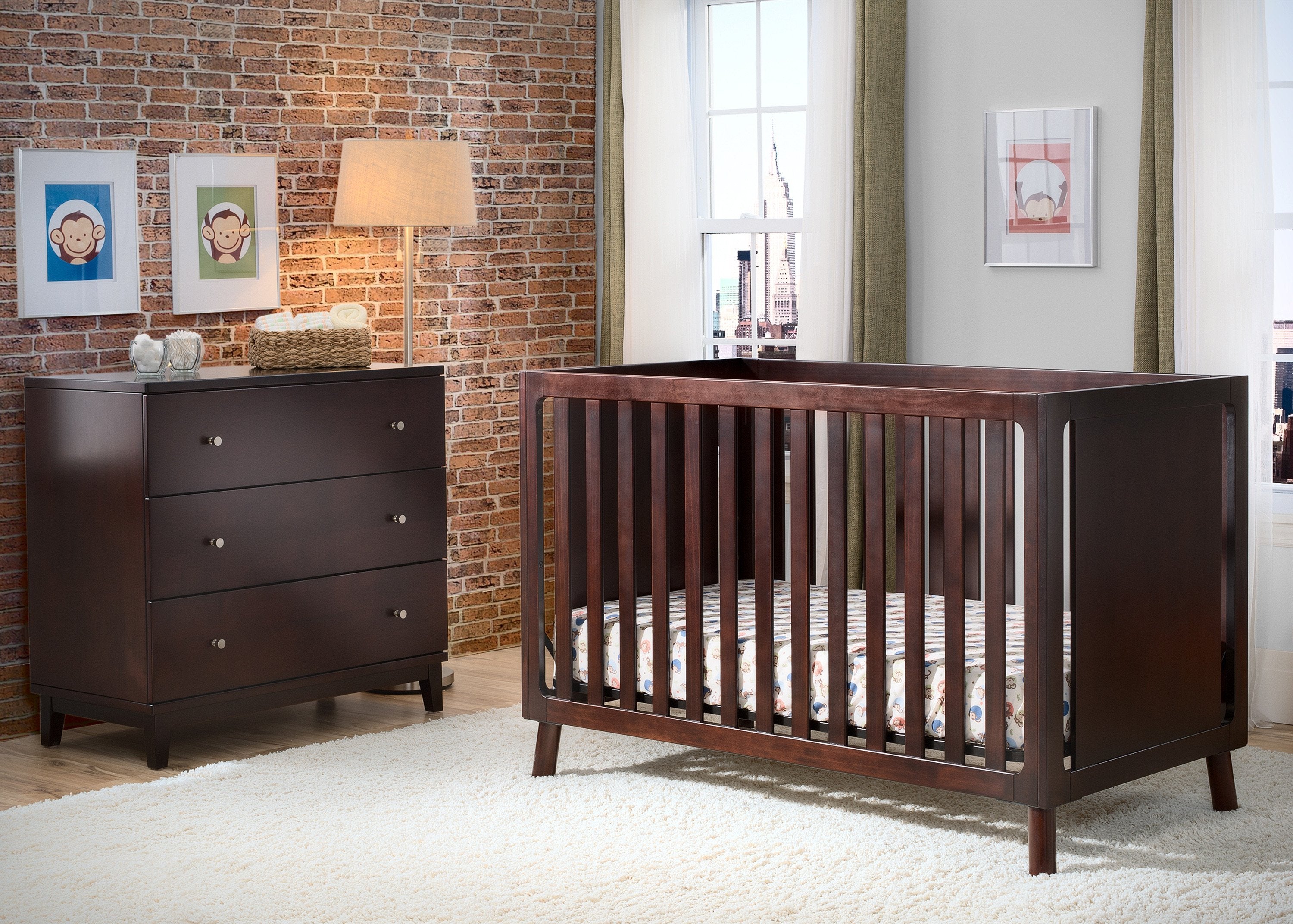 Manhattan 3-in-1 Convertible Baby Crib - Toddler Bed & Daybed - Modern Nursery Furniture for Newborns & Kids - Perfect for Small Spaces & Growing Families