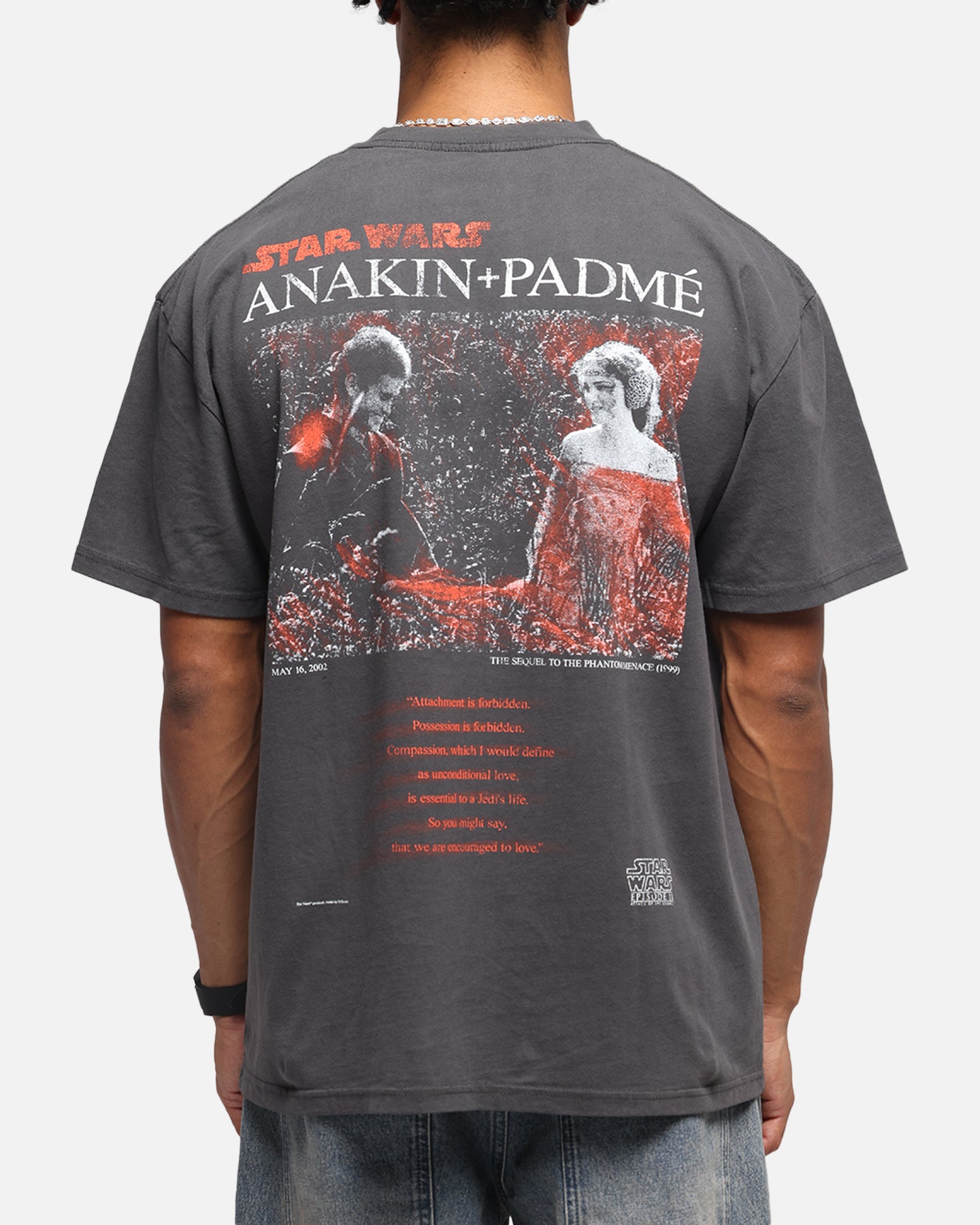 Star Wars Vintage T-Shirt - Anakin & Padme Black Wash - 73 Studio - Perfect for Cosplay, Movie Nights & Star Wars Fans