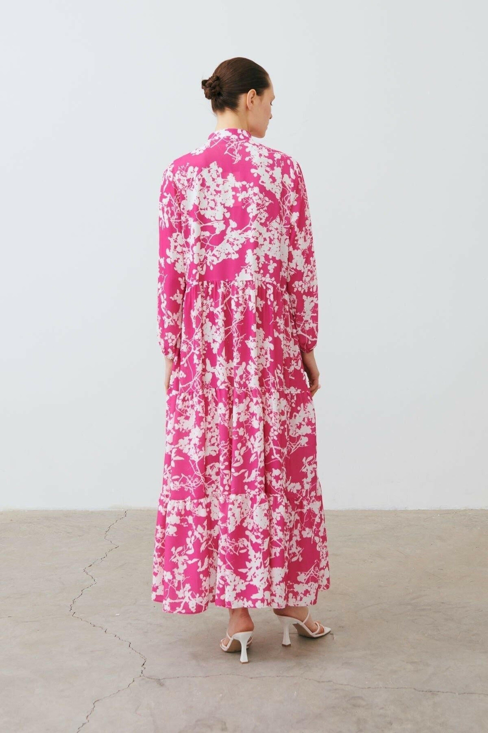 Polly Floral Maxi Dress for Women - Light Pink Summer Boho Dress for Beach, Vacation & Special Occasions