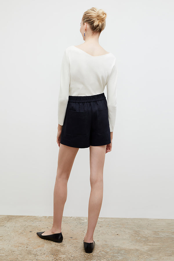 Adina Everyday Twill Shorts for Women - Comfortable Casual Nightwear & Lounge Pants for Relaxing at Home or Sleeping