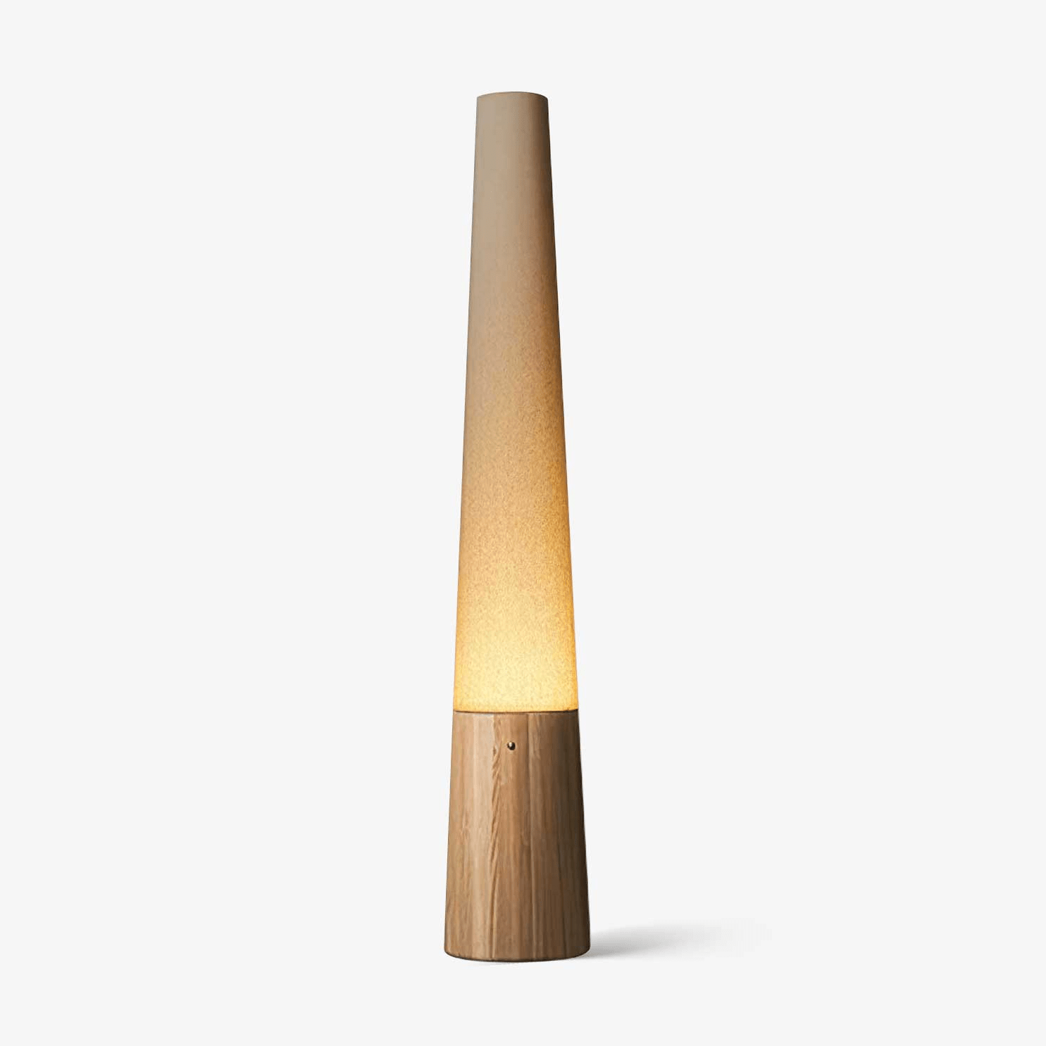 Modern Cone Wooden Floor Lamp for Living Room - Adjustable Height Standing Light with Natural Wood Finish - Perfect for Bedroom, Office, or Reading Nook