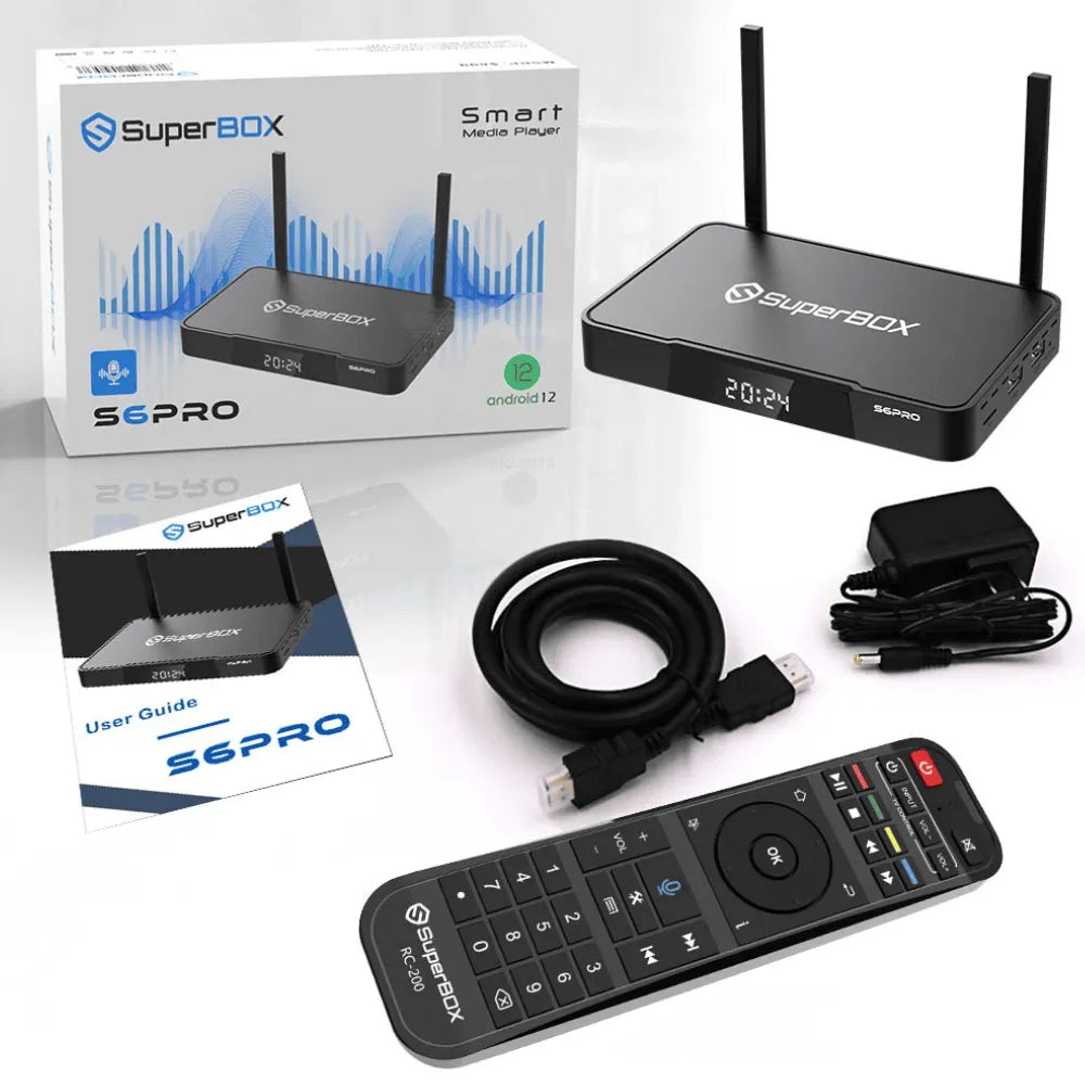 SuperBox S6 Pro 4K Ultra HD Android TV Box - Streaming Media Player with Google Assistant, 4GB RAM 64GB ROM, Dual-Band WiFi, Bluetooth 5.0 - Perfect for Netflix, Hulu, YouTube & Home Entertainment