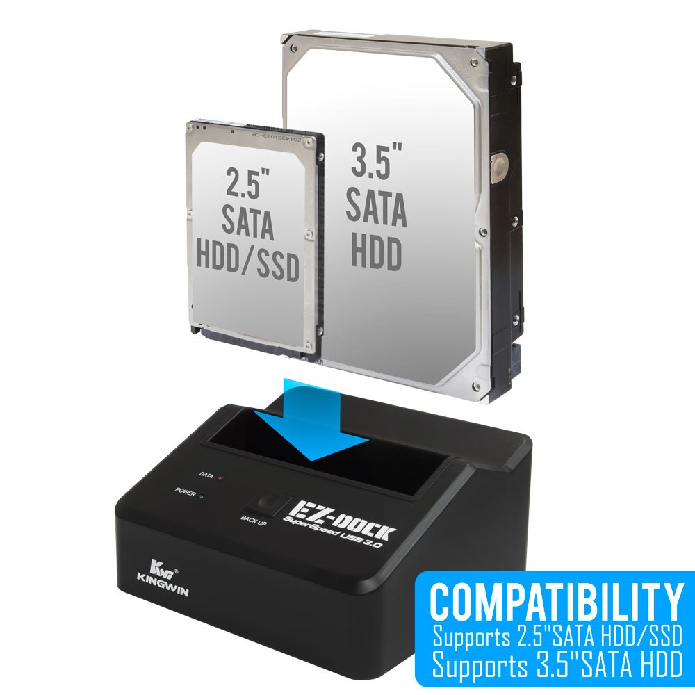 Kingwin USB 3.0 to SSD/SATA Hard Drive Docking Station - Tool-Free 2.5