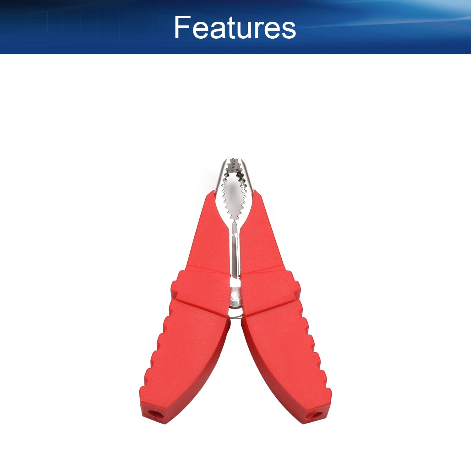 50A Heavy-Duty Insulated Alligator Clips Battery Cable Clamps - Red (1Pcs) for Car, Auto, Vehicle & Boat Charging - Electrical Test Clamps for Jump Starting, Battery Maintenance & Power Connections