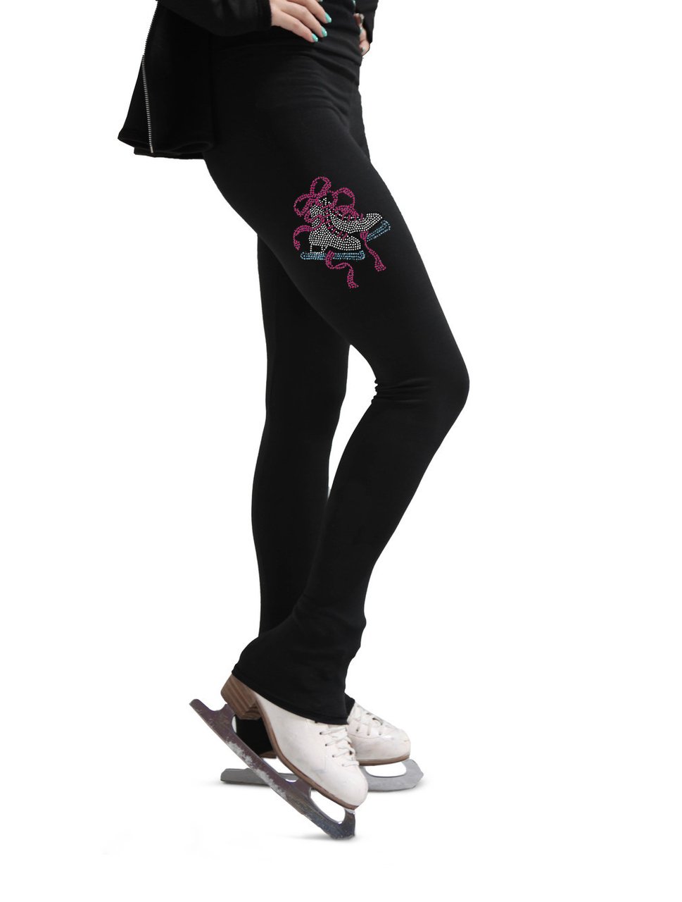 Ice Fire Thermal Ice Skating Pants for Women - Pink Double Layer Insulated Figure Skating Leggings for Cold Weather Training & Outdoor Winter Sports
