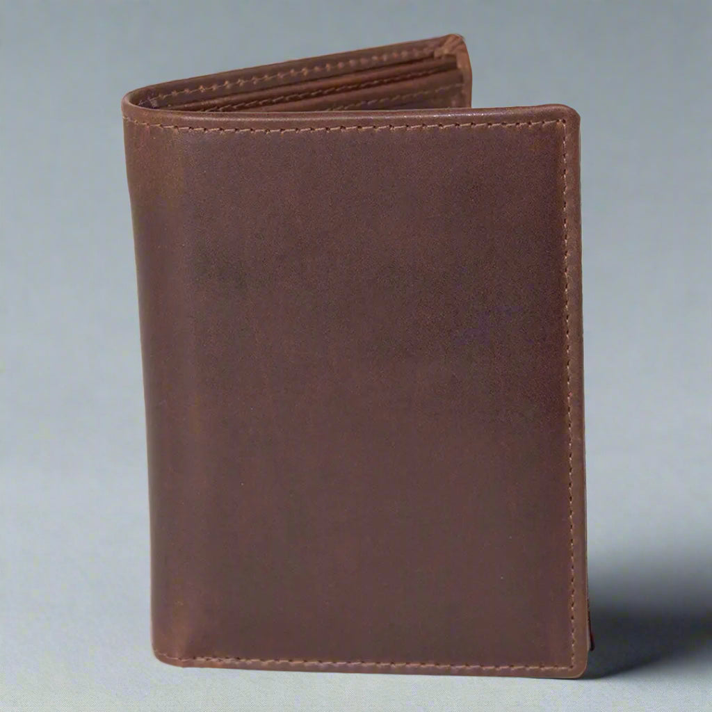 Vintage Leather Tri-Fold Wallet for Men with Triple ID Slots & Coin Pocket - Perfect for Everyday Carry, Travel & Gifting