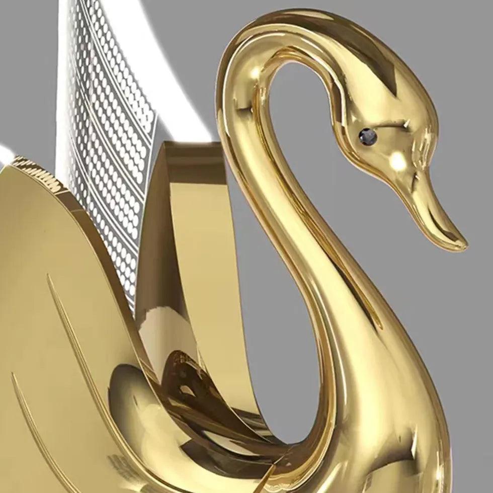 Modern Gold Swan Plug-in Wall Sconce Light - Elegant Plug-in Wall Lamp for Bedroom, Living Room, Hallway & Home Decor