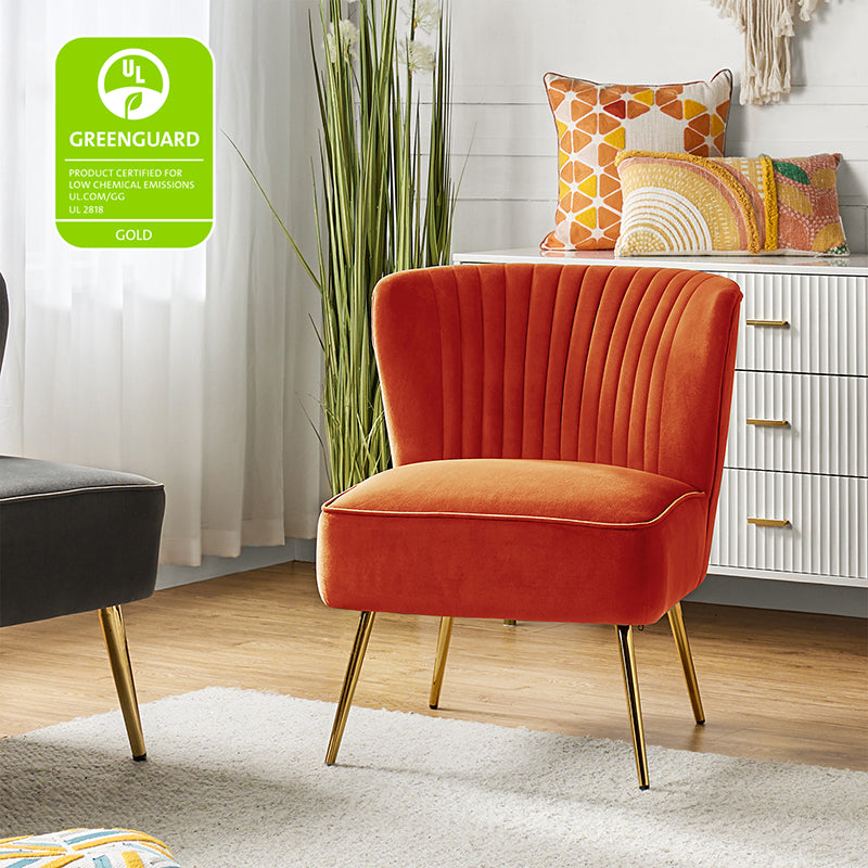 Lola Velvet Side Chair - Modern Upholstered Accent Chair for Living Room, Bedroom & Office - Soft Velvet Fabric with Sturdy Wooden Legs - Perfect for Dining, Lounge & Home Decor