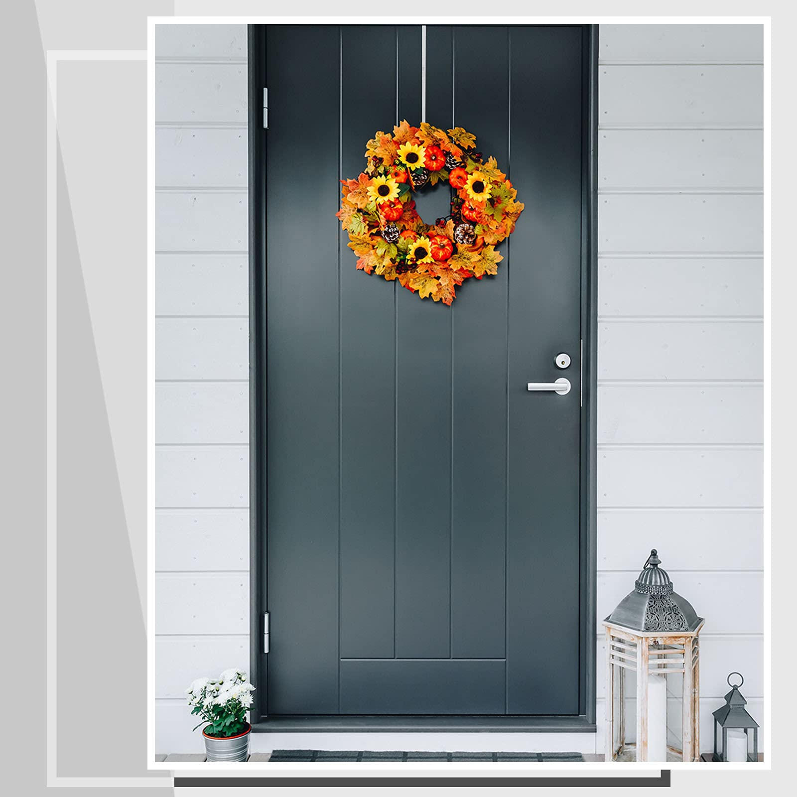 15 Inch Wreath Hanger Hooks - Heavy Duty Over Door Metal Hooks for Christmas Decor, Wreaths, Towels & Clothes (Silver, 6 Pack) - Perfect for Front Door, Mantel & Holiday Home Decorations