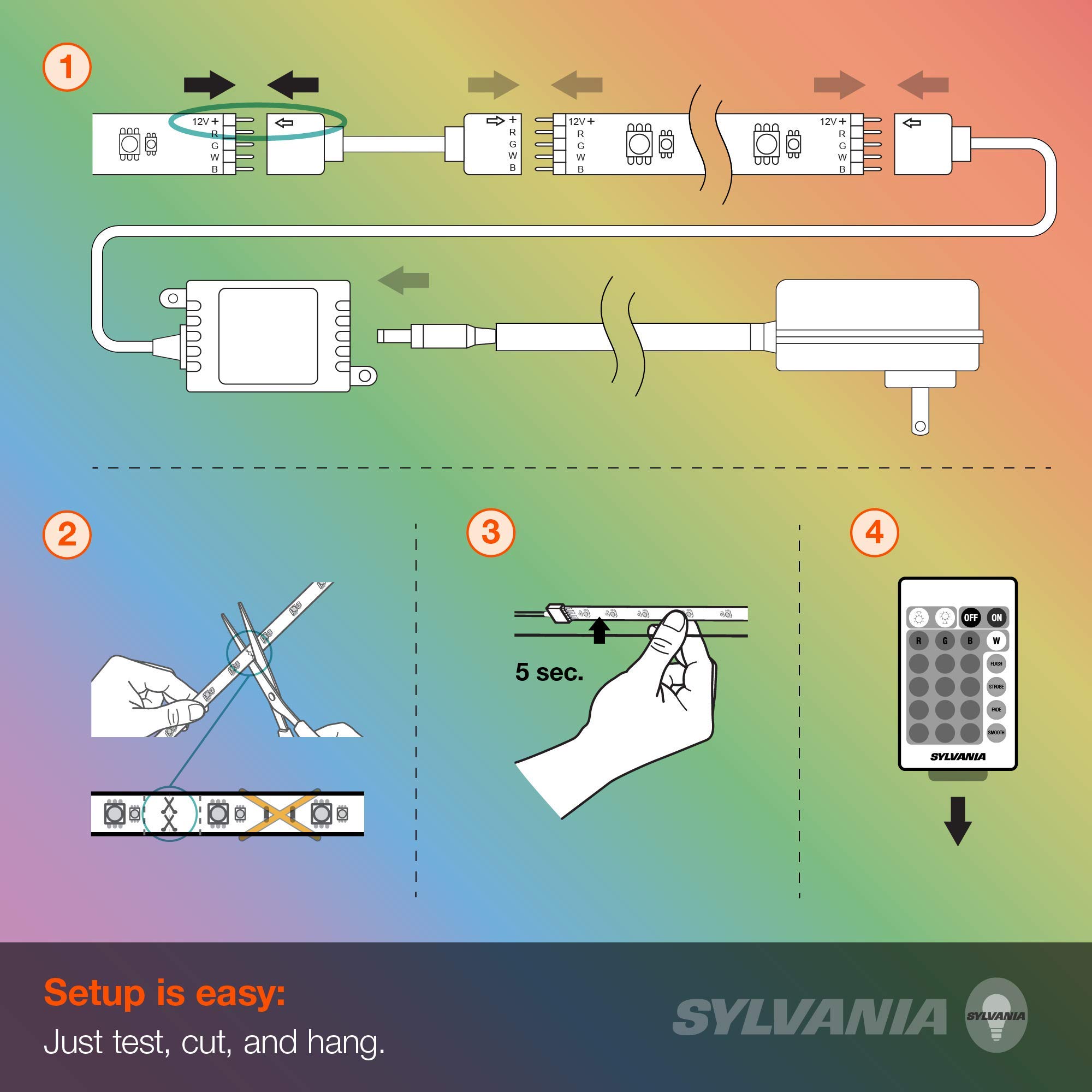 SYLVANIA LED Mosaic Flexible Light Strip Universal Connector Kit - 1 Pack (65487) | DIY Home Lighting Decor for Bedroom, Kitchen, Living Room & Outdoor Use