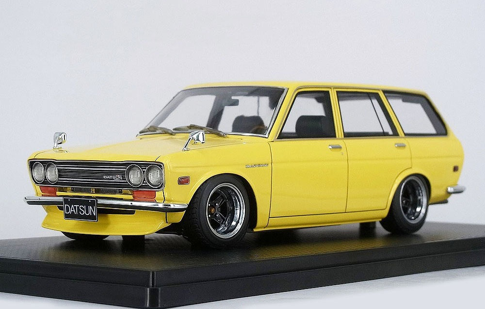 PREORDER Ignition Model 1:18 Scale Nissan Datsun Bluebird 510 Wagon Diecast Car - Classic Yellow Collector's Edition for Display & Racing Enthusiasts