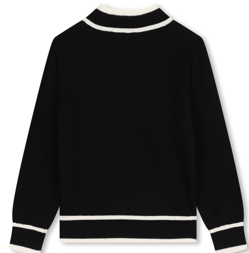 KARL LAGERFELD Mini Me Collar Sweater for Women - Classic Knit Pullover with Collar Detail (Size 4-16A) | Perfect for Office Wear, Date Nights & Casual Outfits