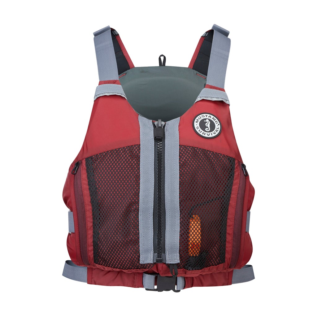 Mustang Women's Destiny Harmonized Foam Front Zip PFD Life Jacket - Merlot Color for Kayaking, Boating & Water Sports