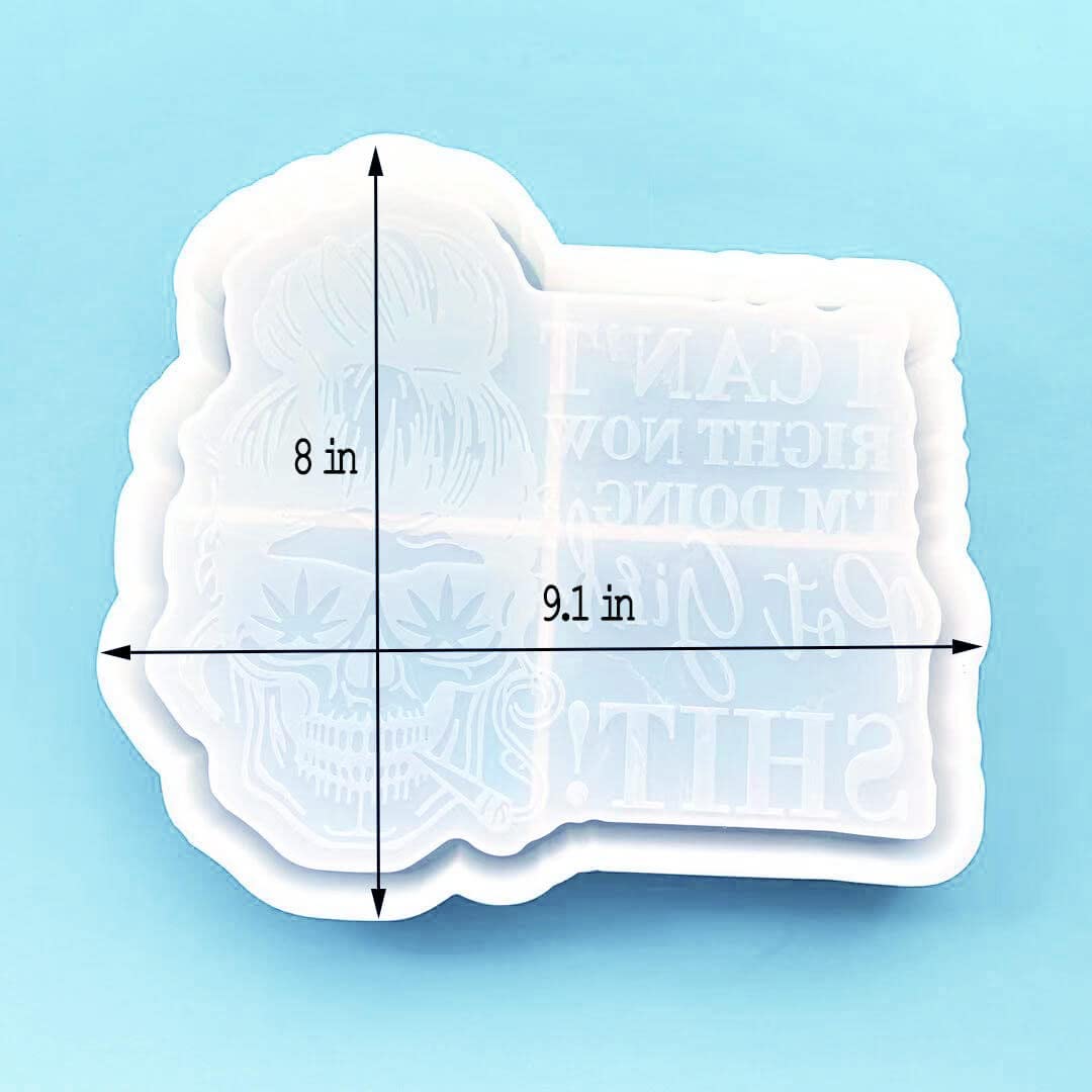 Premium Silicone Skull Tray Mold with Edge - Large Rectangle Resin Mold for Epoxy, Serving Board & Storage Organizer - DIY Craft, Home Decor & Party Serving Tray