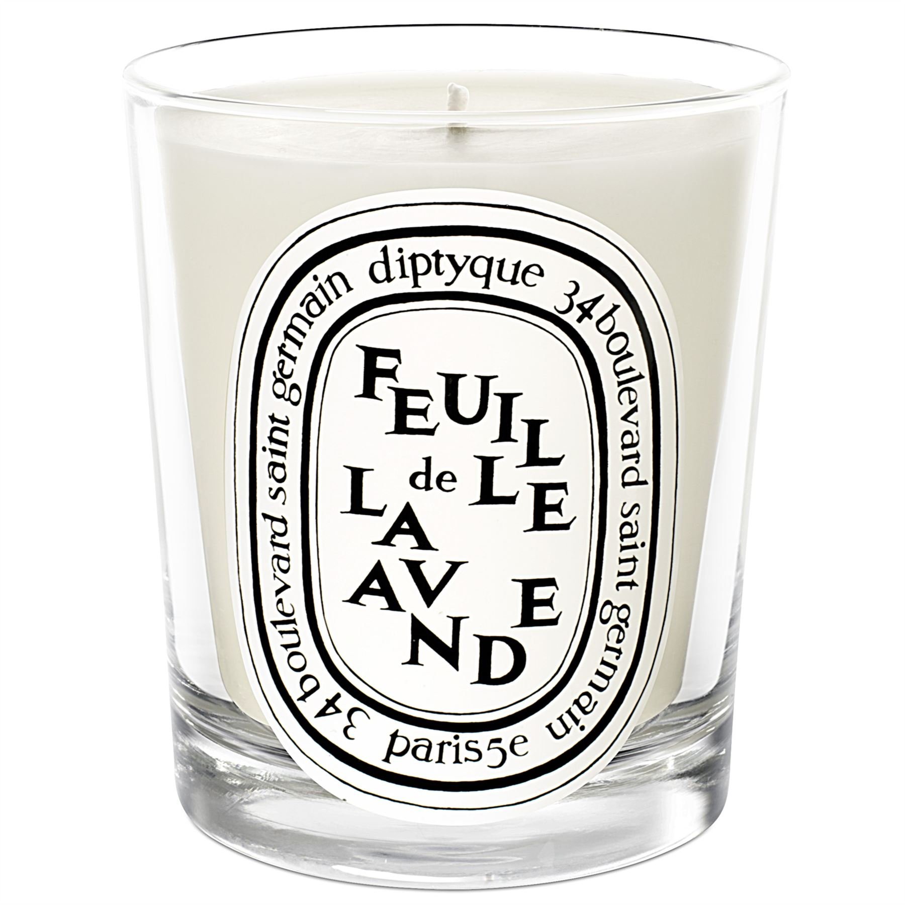 Diptyque Feuille de Lavande Lavender Scented Candle 190g - Relaxing Home Fragrance for Bedroom, Spa & Meditation