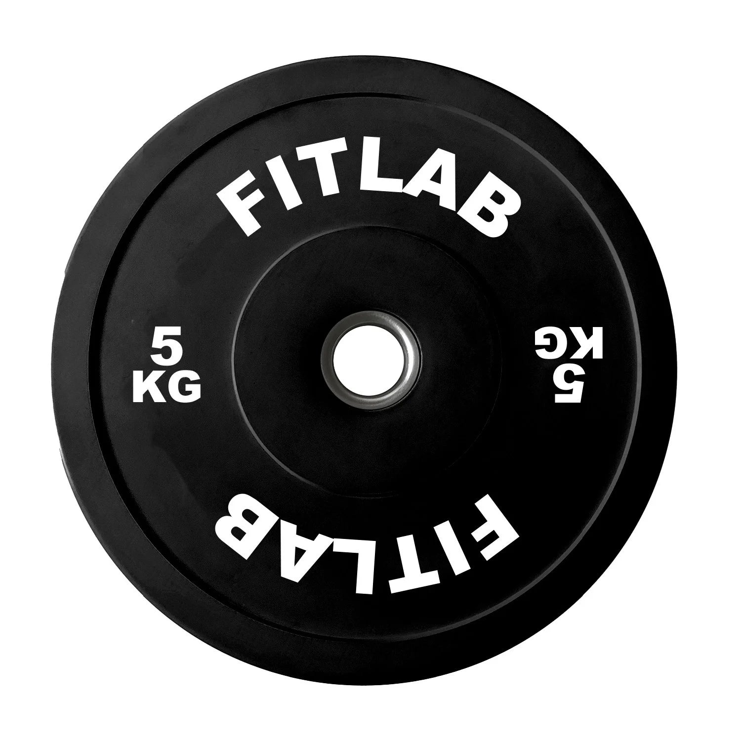 Fitlab Premium Black Bumper Plates 5kg (11lbs) - Olympic Weight Plates for CrossFit, Powerlifting & Home Gym Workouts - Durable Rubber Coated Weight Plates for Weight Training & Fitness