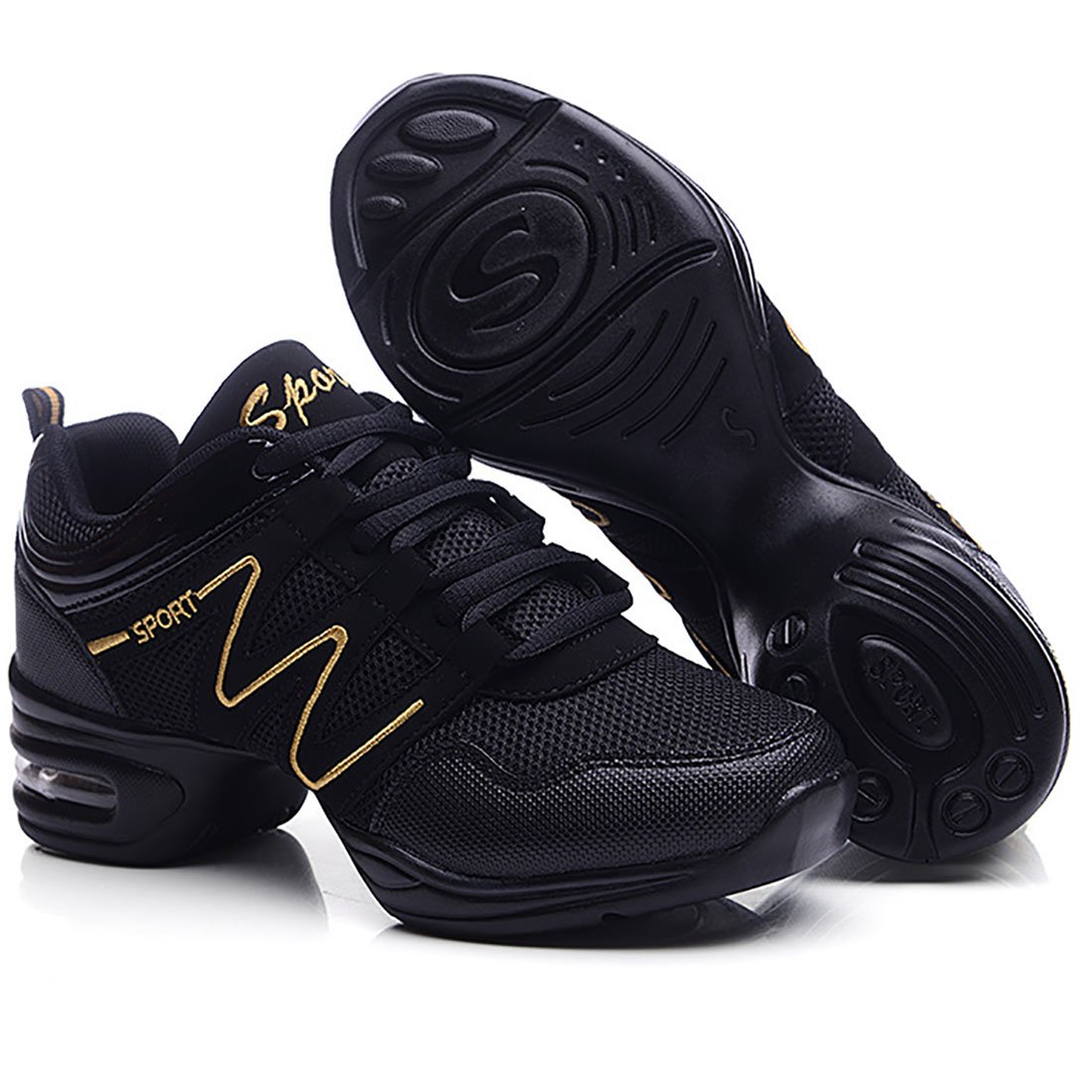YIBLBOX Women's Mesh Ballroom Dance Sneakers - Lightweight Comfortable Jazz Shoes for Latin, Salsa & Swing Dancing - Perfect for Practice & Performances