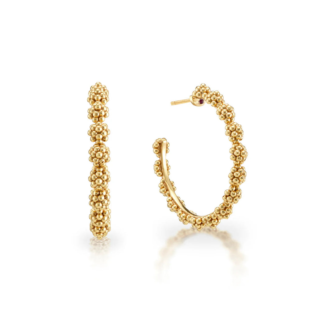 Capucine De Wulf Berry Icon Medium Hoop Earrings - 14K Gold Plated Fashion Jewelry for Women | Perfect for Parties, Weddings & Everyday Wear