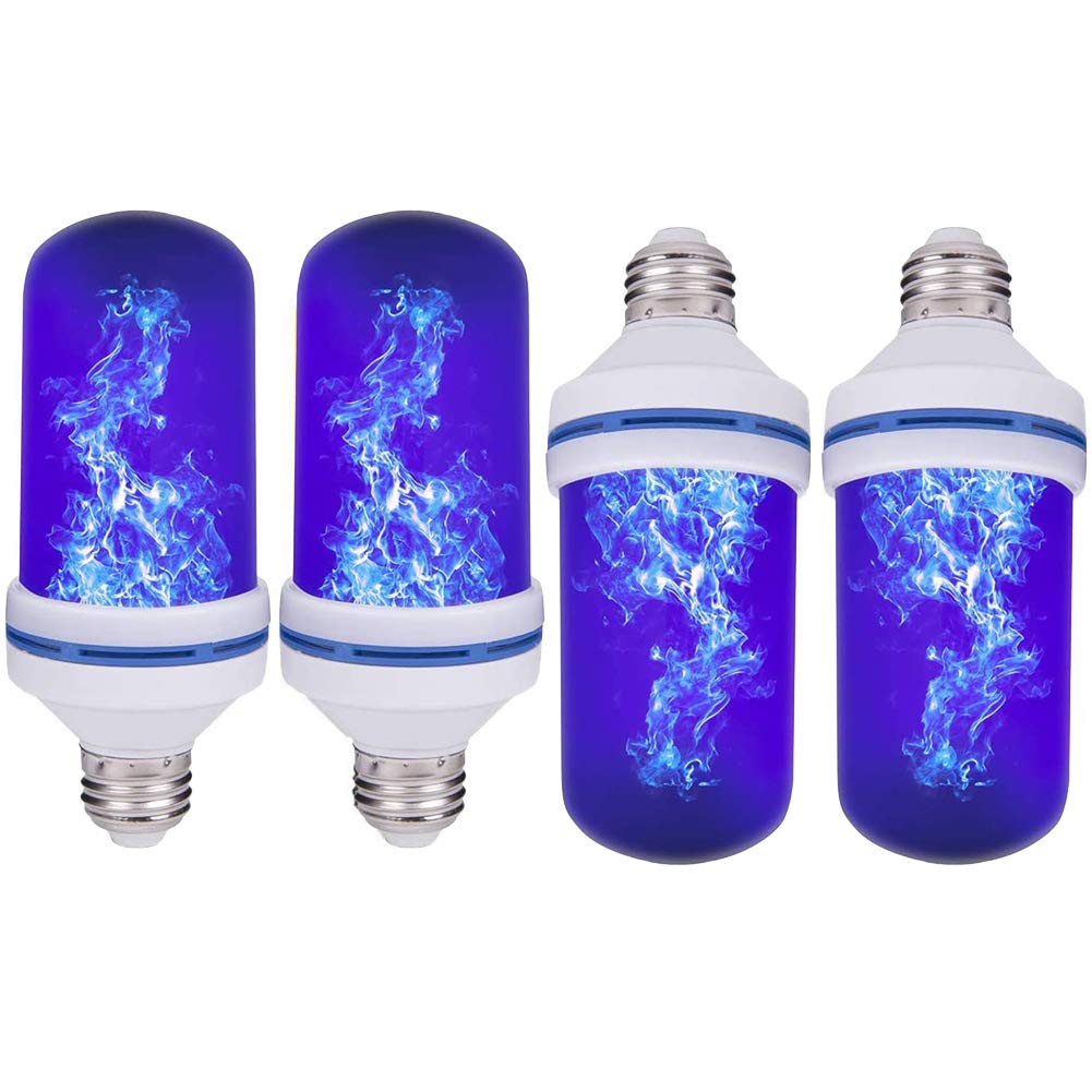 LED Flame Effect Light Bulb - 4 Modes with Upside Down Effect - E27/E26/B22 Base - AC85-265V - 4 Pack - Perfect for Christmas Decorations, Home, Hotel, Bar Party & Restaurants - Create Cozy Fireplace Ambiance for Holidays & Special Events
