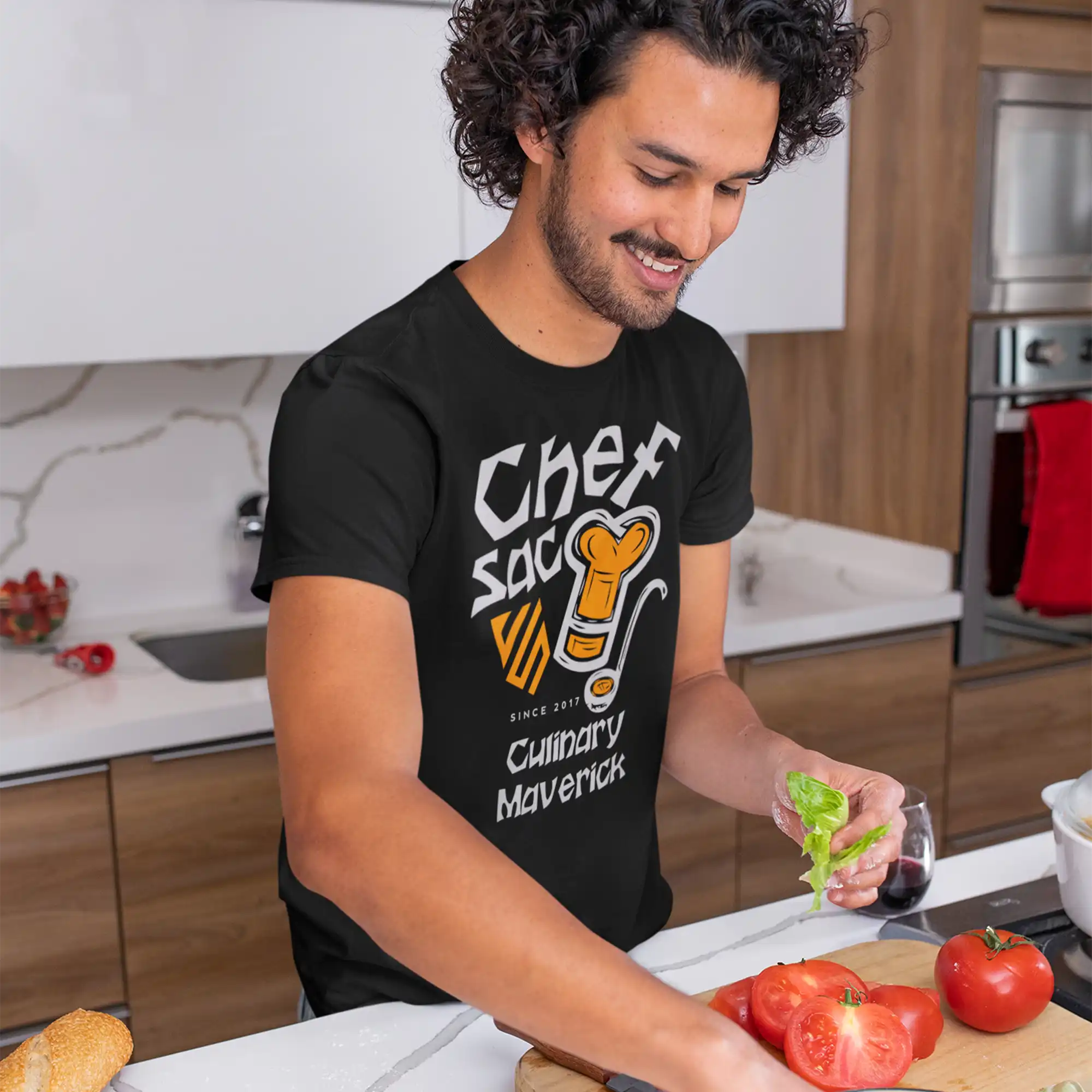 Chef Hat and Ladle Graphic T-Shirt - Funny Cooking Apparel for Chefs & Food Lovers - Perfect for Kitchen, BBQ Parties & Culinary Gifts