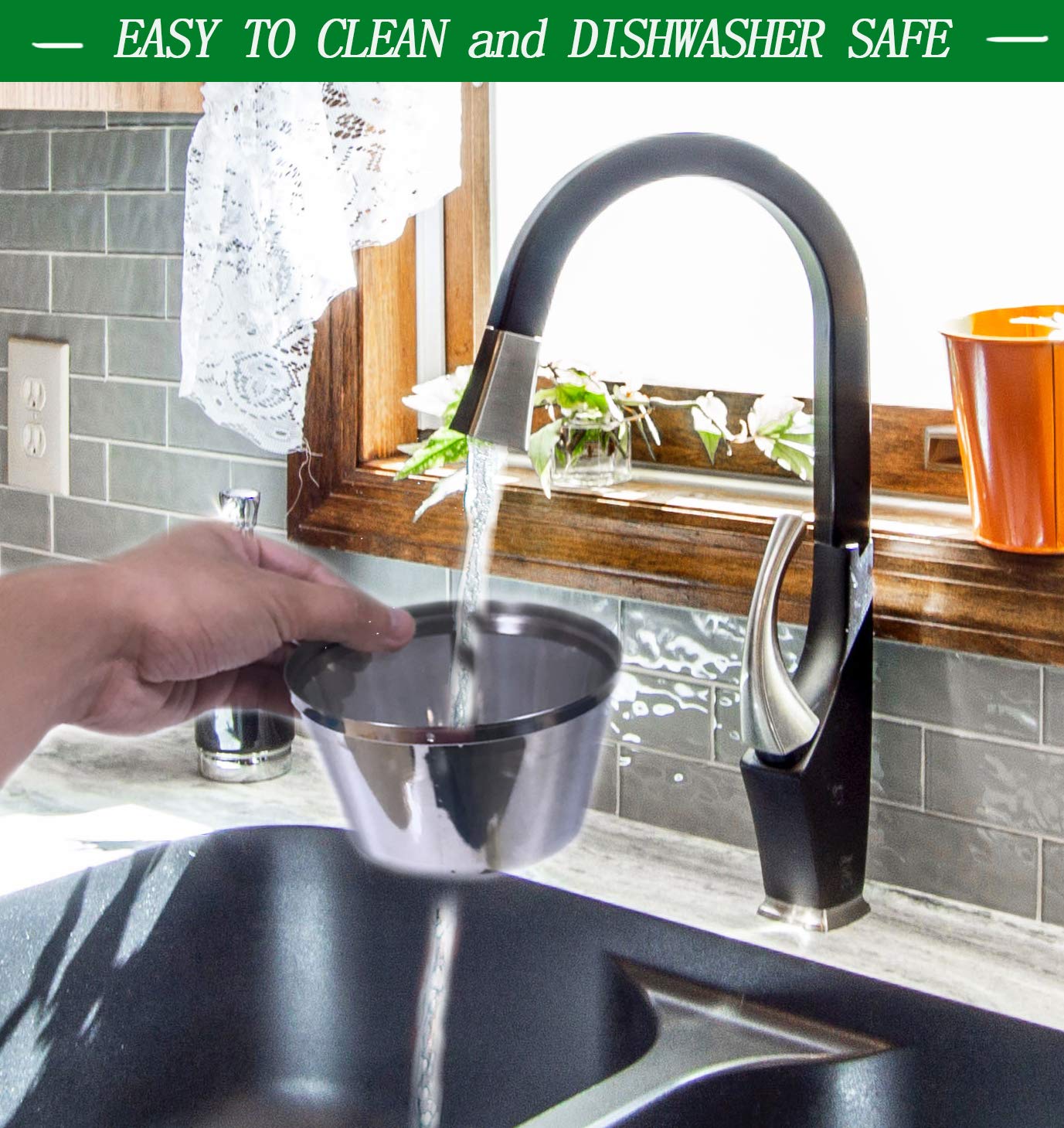 Premium Stainless Steel Reusable Coffee Filter Basket - 8-12 Cup Durable Permanent Coffee Filter Compatible with Mr. Coffee & Black+Decker Coffee Makers - Perfect for Home, Office, and Camping Use