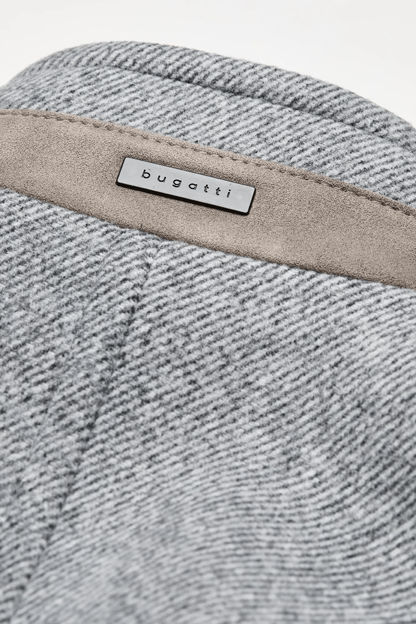 Bugatti Men's Slim Fit V-Neck Overcoat in Grey - Premium Wool Blend for Business & Formal Occasions