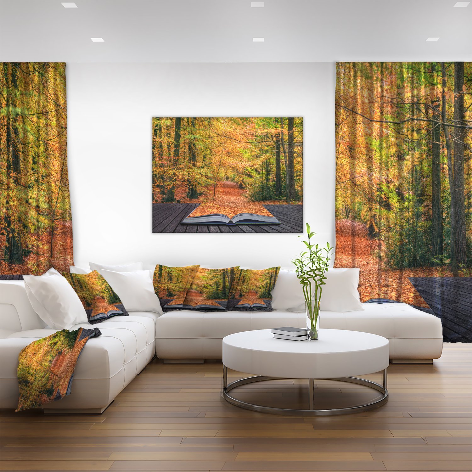 Autumn Landscape Canvas Art Print - Open Book Design for Home & Office Decor | Perfect for Living Room, Bedroom, or Study