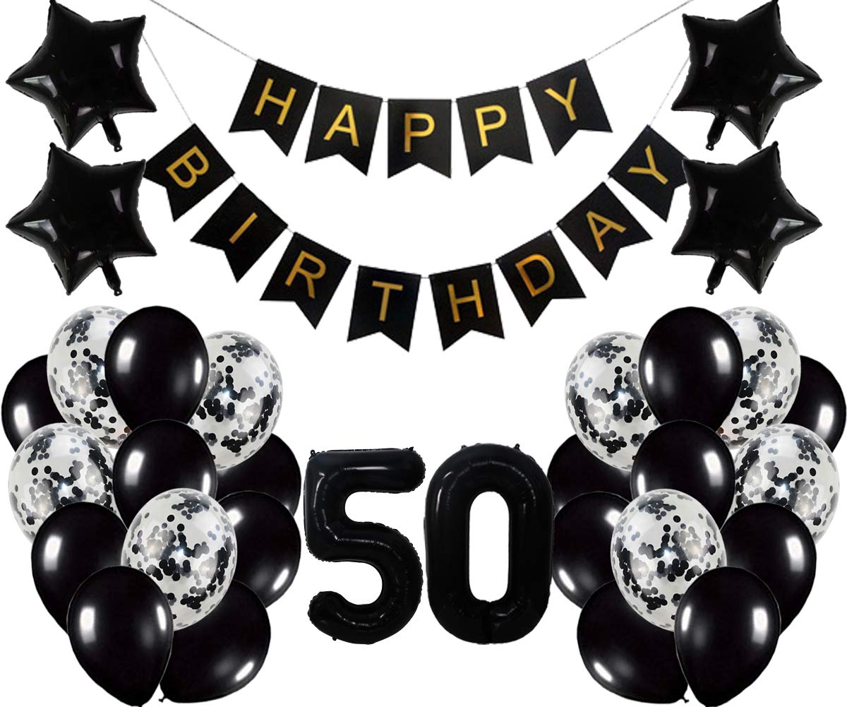 50th Birthday Party Decorations Kit - Happy 50th Birthday Banner, Balloons & Party Supplies for Men & Women - Perfect for Milestone Birthday Celebrations, Anniversaries & Retirement Parties