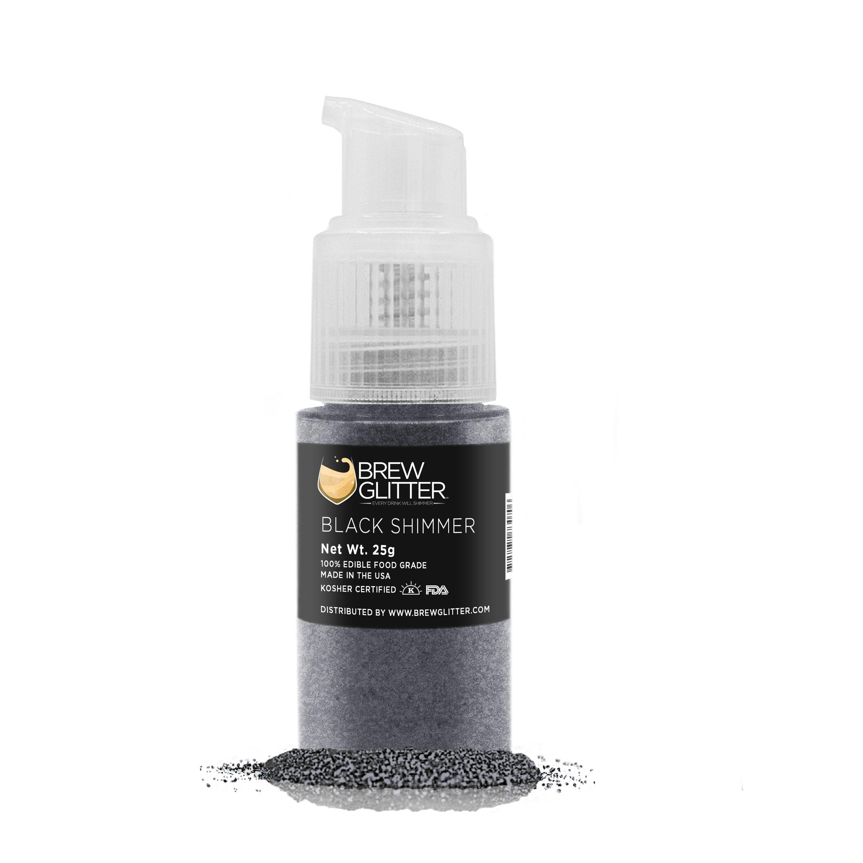 Black Shimmer Brew Glitter Spray Pump - Private Label Cosmetic Glitter for Nails, Body & Hair - Perfect for Parties, Festivals & DIY Beauty Projects