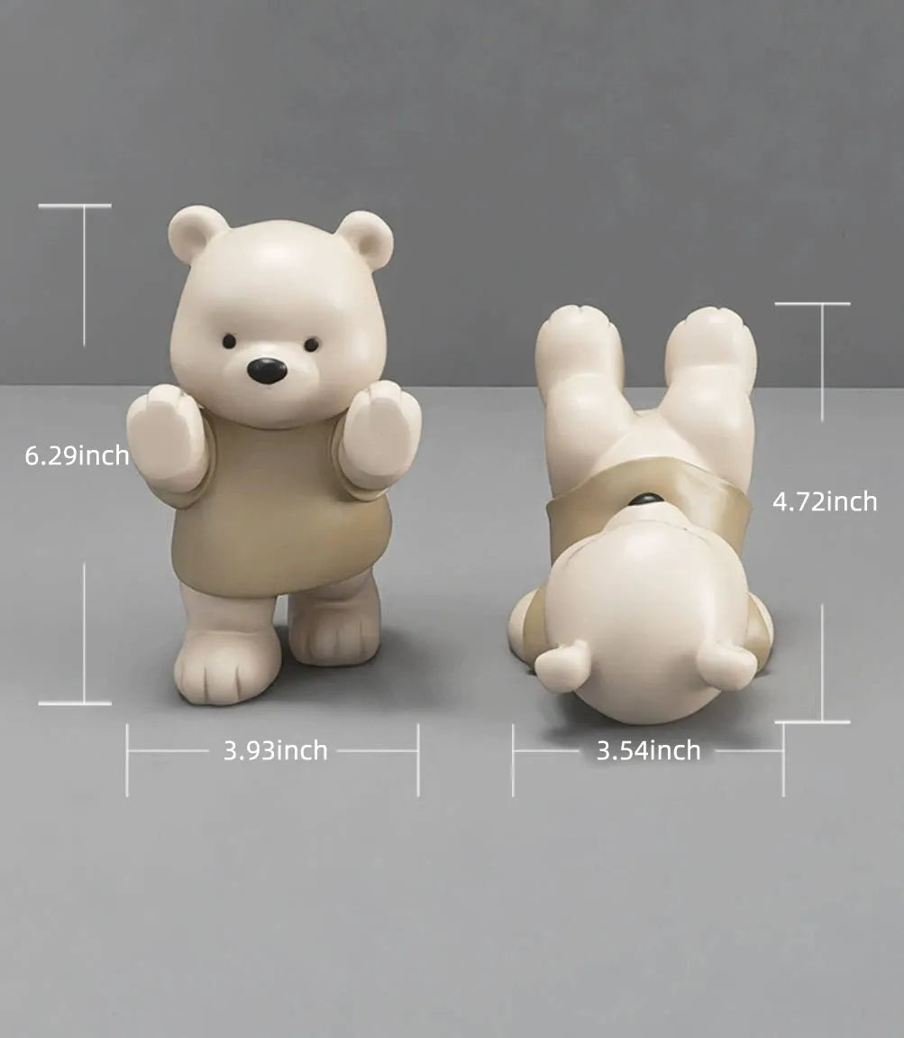 Vigorous Bear Statue - Handcrafted Side Table Decor & Unique Home Ornament | Perfect for Living Room, Cabin, or Office Decoration