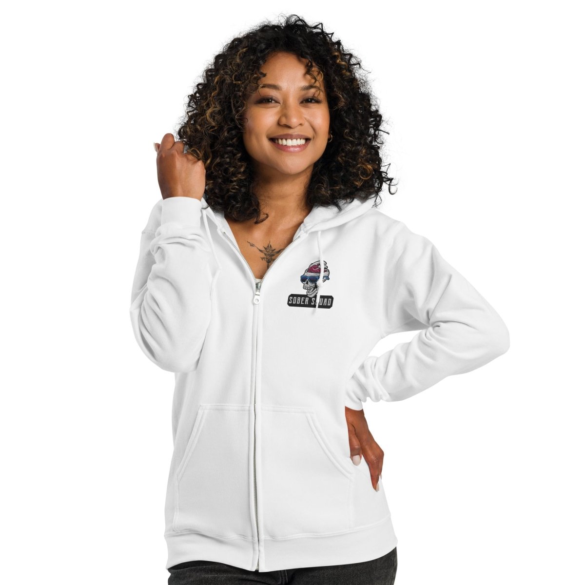 Sober Squad Skull Wave Unisex Heavy Blend Zip Hoodie - Stylish Streetwear for Men & Women | Perfect for Casual Outfits, Gym Wear & Outdoor Activities