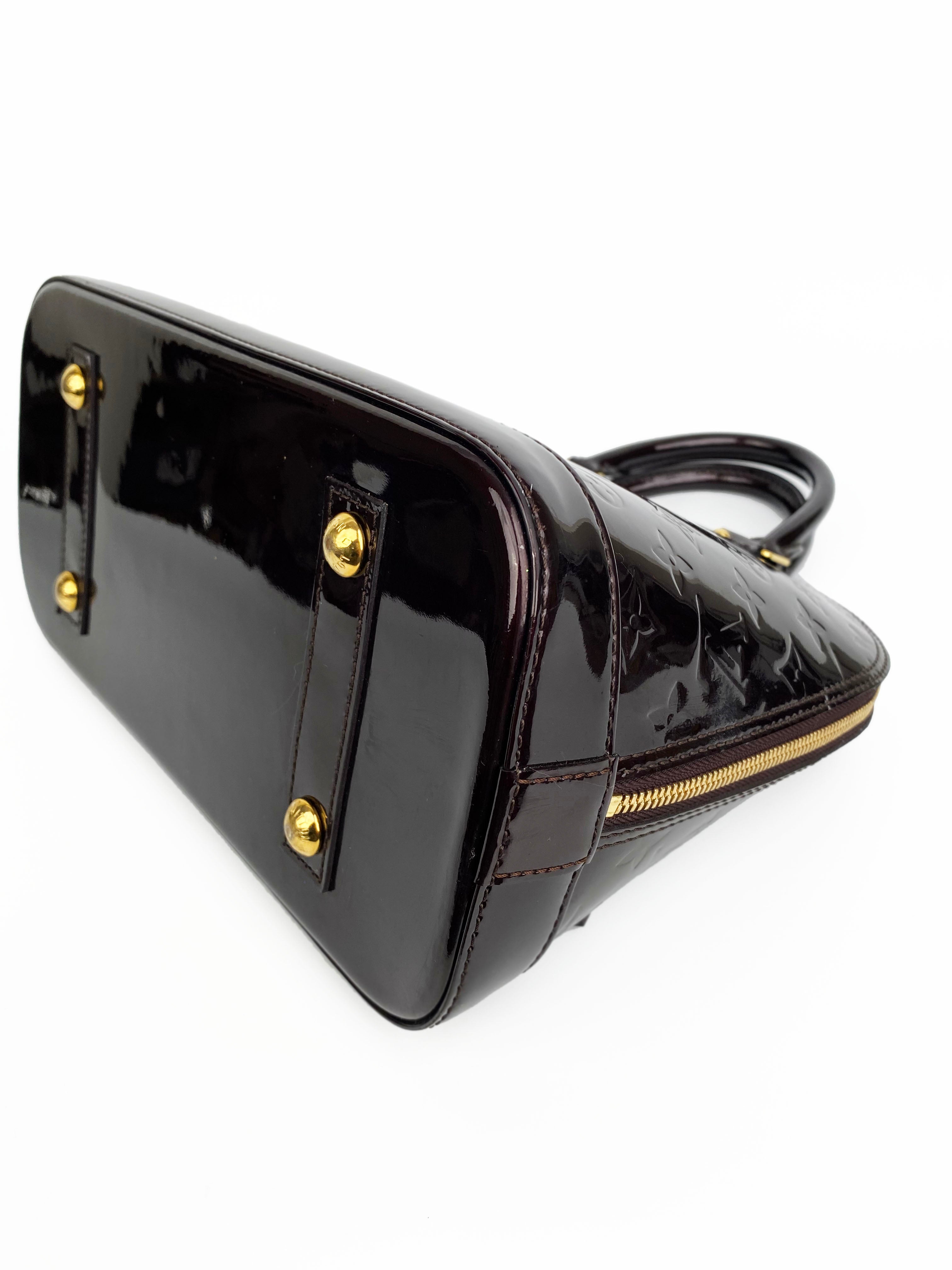 Authentic Louis Vuitton Amarante Alma PM Handbag - Monogram Vernis Leather Crossbody Purse for Women | Perfect for Work, Travel & Evening Events