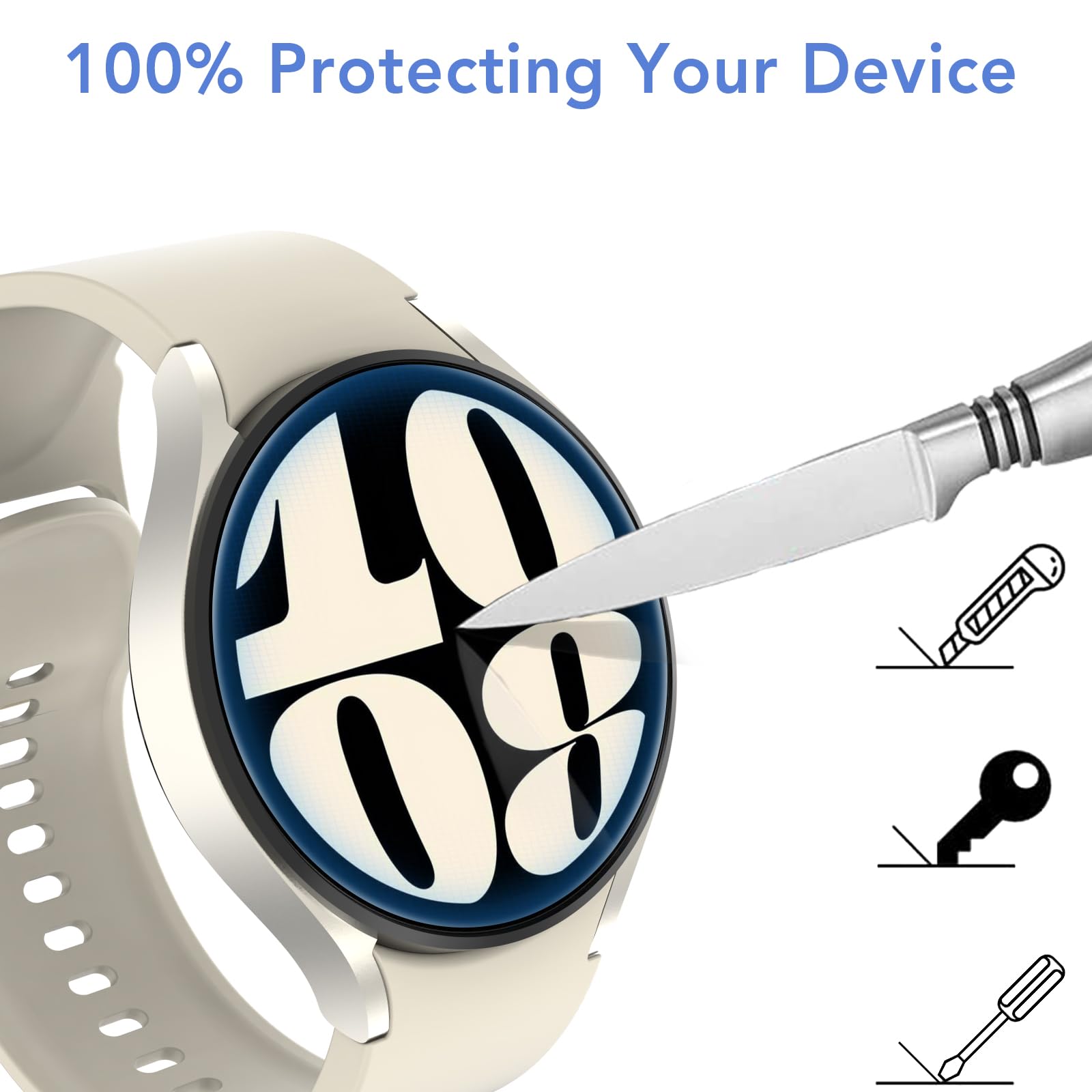 SPGUARD 2Pack Galaxy Watch 6 40mm Screen Protector - Tempered Glass for Samsung Watch 6 40mm Only - Perfect for Workouts & Daily Use