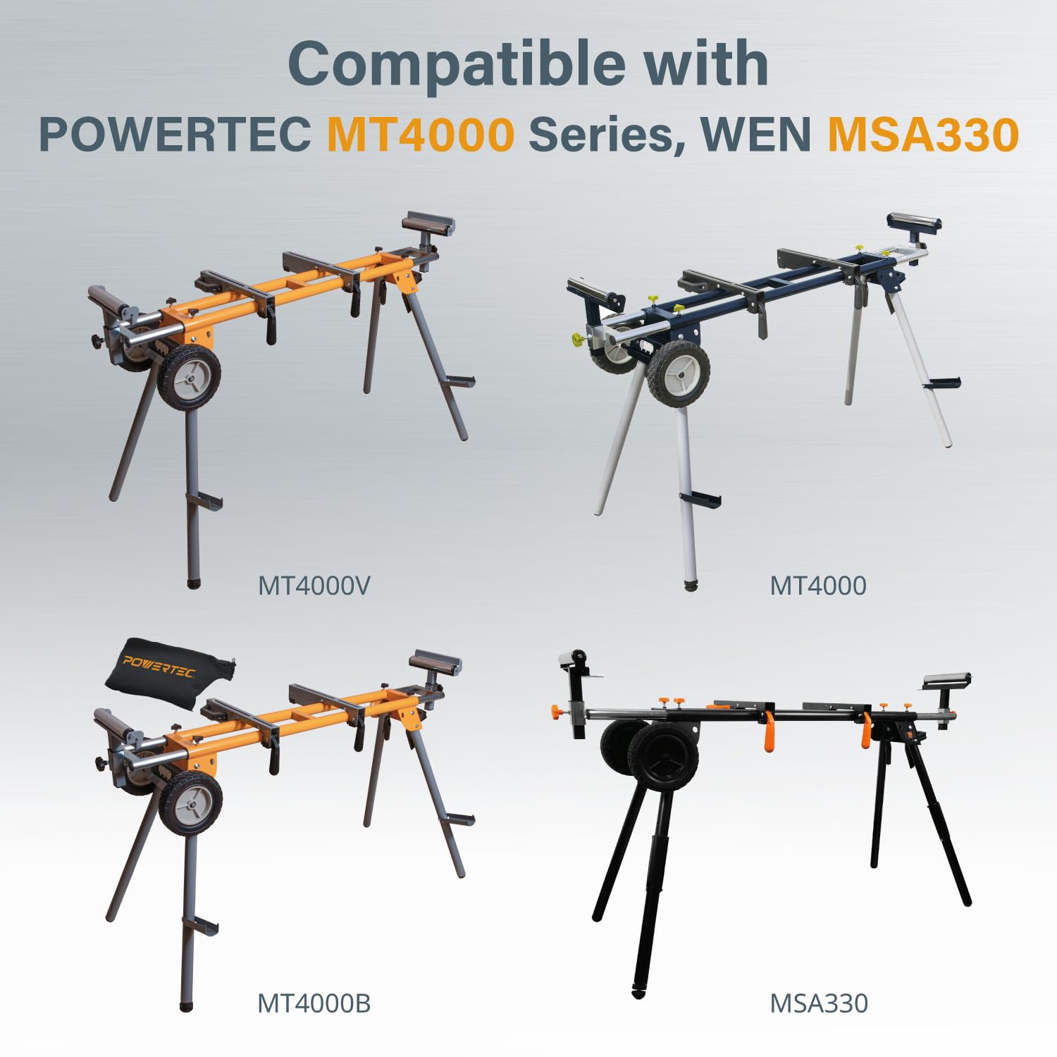 POWERTEC MT4000MBA Miter Saw Brackets (2-Pack) - Fits Ryobi, Craftsman for DIY Projects