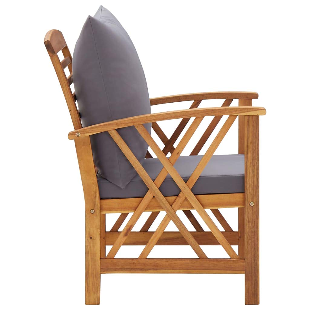 5-Piece vidaXL Patio Furniture Set - Acacia Wood Bench Seat with Coffee Table - Modern Outdoor Dining Set for Garden, Balcony, Porch - Perfect for BBQs, Relaxing & Entertaining Guests