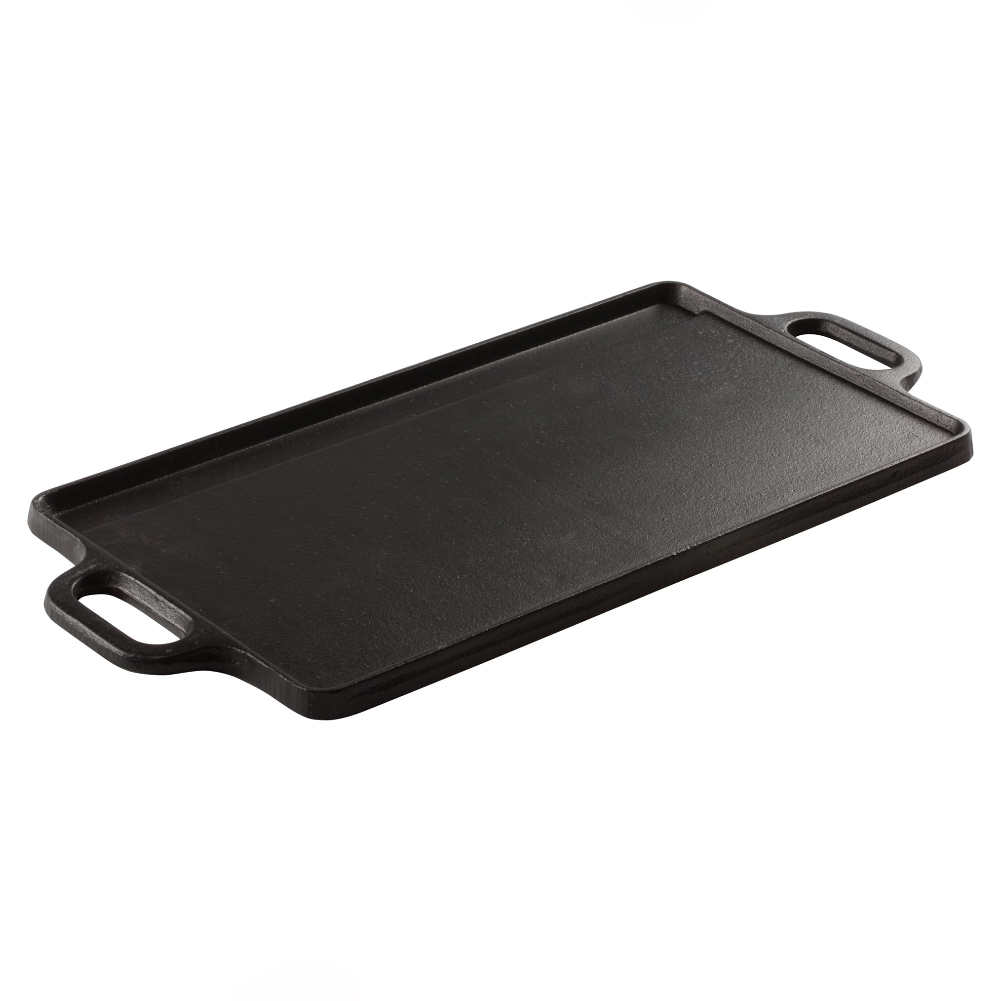 Winco Cast Iron Griddle with Black Coating - Heavy Duty Pre-Seasoned Griddle for Stovetop, Grill & Camping - Perfect for Pancakes, Steaks & Outdoor Cooking
