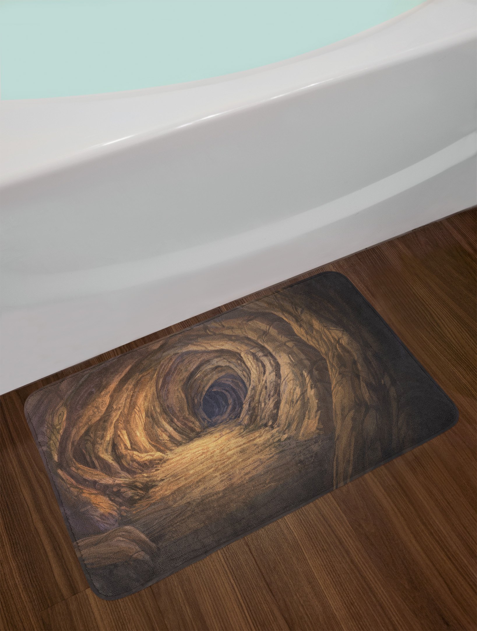 Ambesonne Non-Slip Plush Bath Mat - Cave Formation Fantasy Design, 30.2
