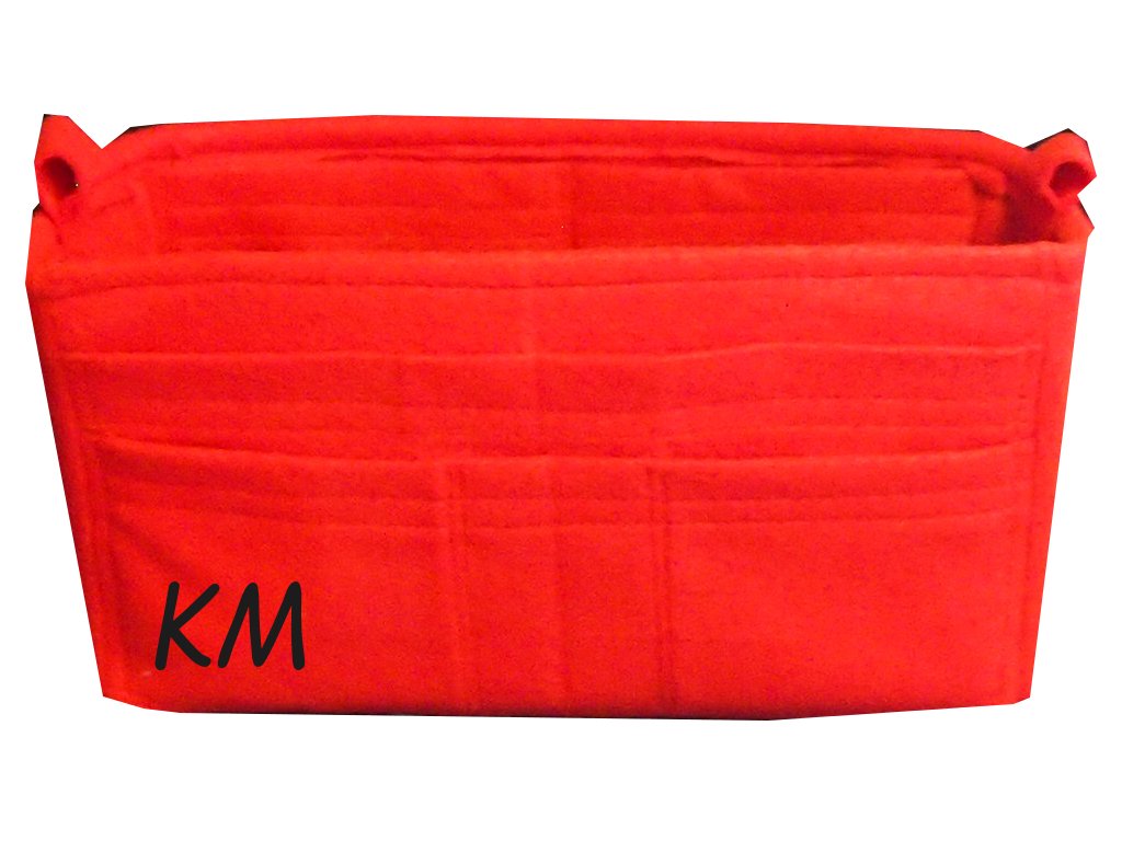 Premium Felt Handbag Organizer Insert - Personalized Monogram with Initials - Sturdy Hard Bottom Purse Shaper - 16.5