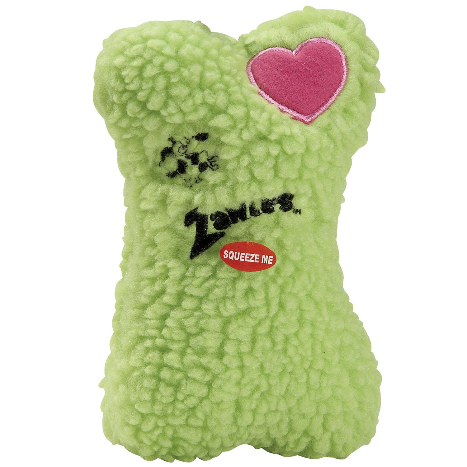 Zanies Embroidered Berber Bone Dog Chew Toys - Durable Green Puppy Teething Toy for Small & Medium Dogs - Perfect for Indoor Play, Training Rewards & Dental Health