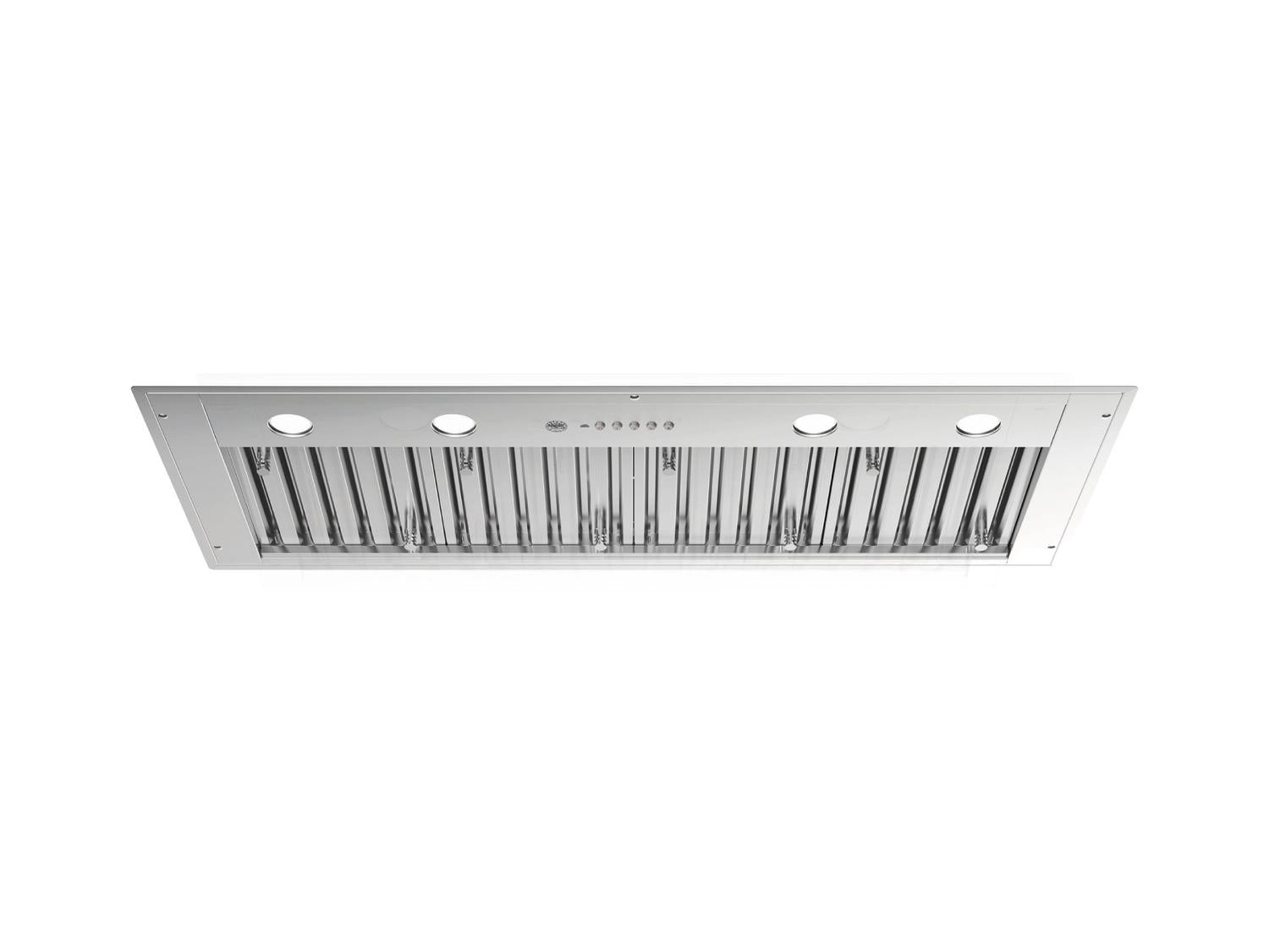 Bertazzoni KIN48XT 48-Inch Insert Range Hood with 2 Powerful 1200 CFM Motors - Stainless Steel Kitchen Ventilation for Professional Cooking & Smoke Removal