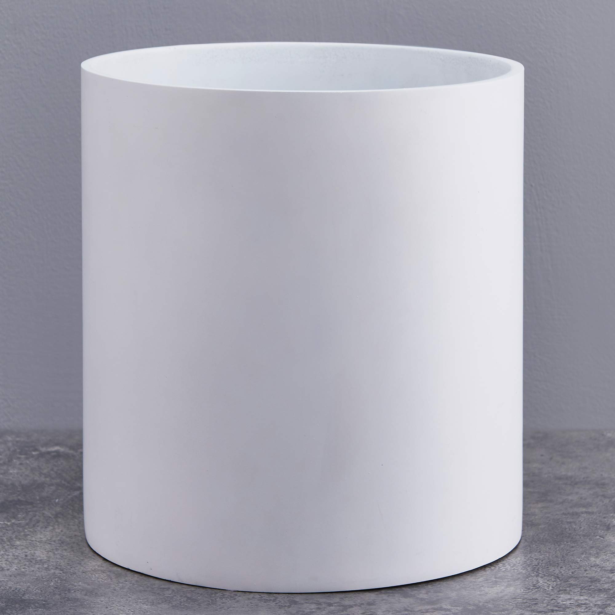 FaithLand 14 Inch Modern Plant Pot with Drainage Hole & Mesh Screen - Matte White Ceramic Flower Planter for Mid-Century Stands - Ideal for Indoor Plants, Succulents, Home & Office Decor