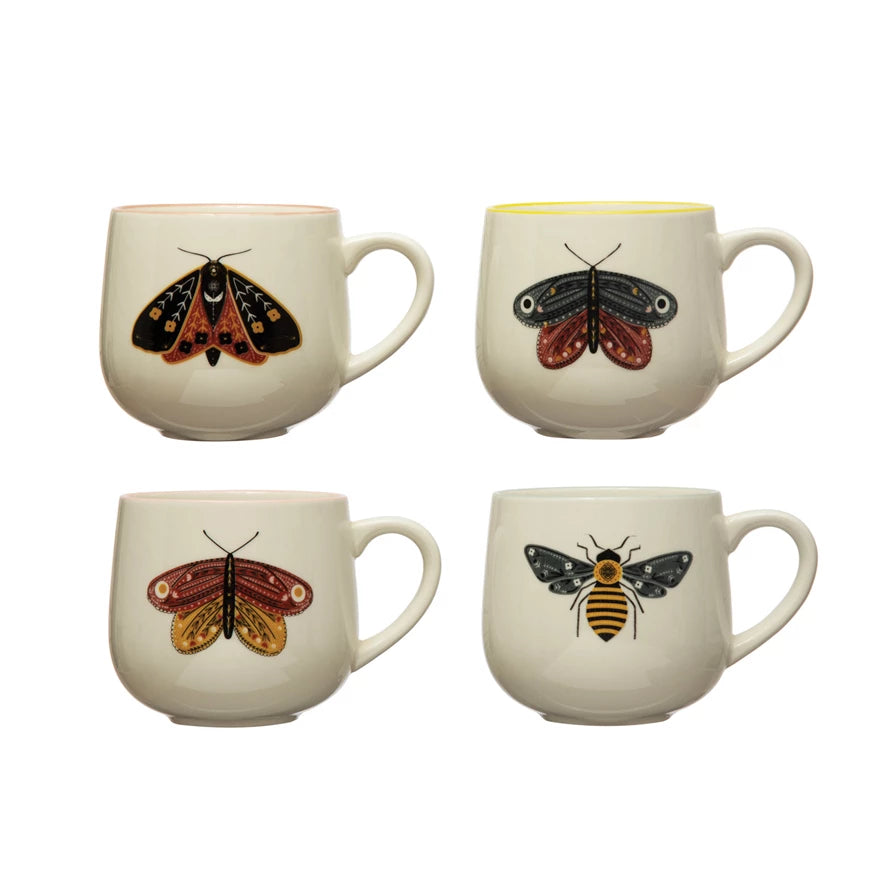 Premium Insect Stoneware Mug Set - Durable Ceramic Coffee Cups for Home, Office & Outdoor Use - Perfect for Tea, Coffee & Hot Beverages