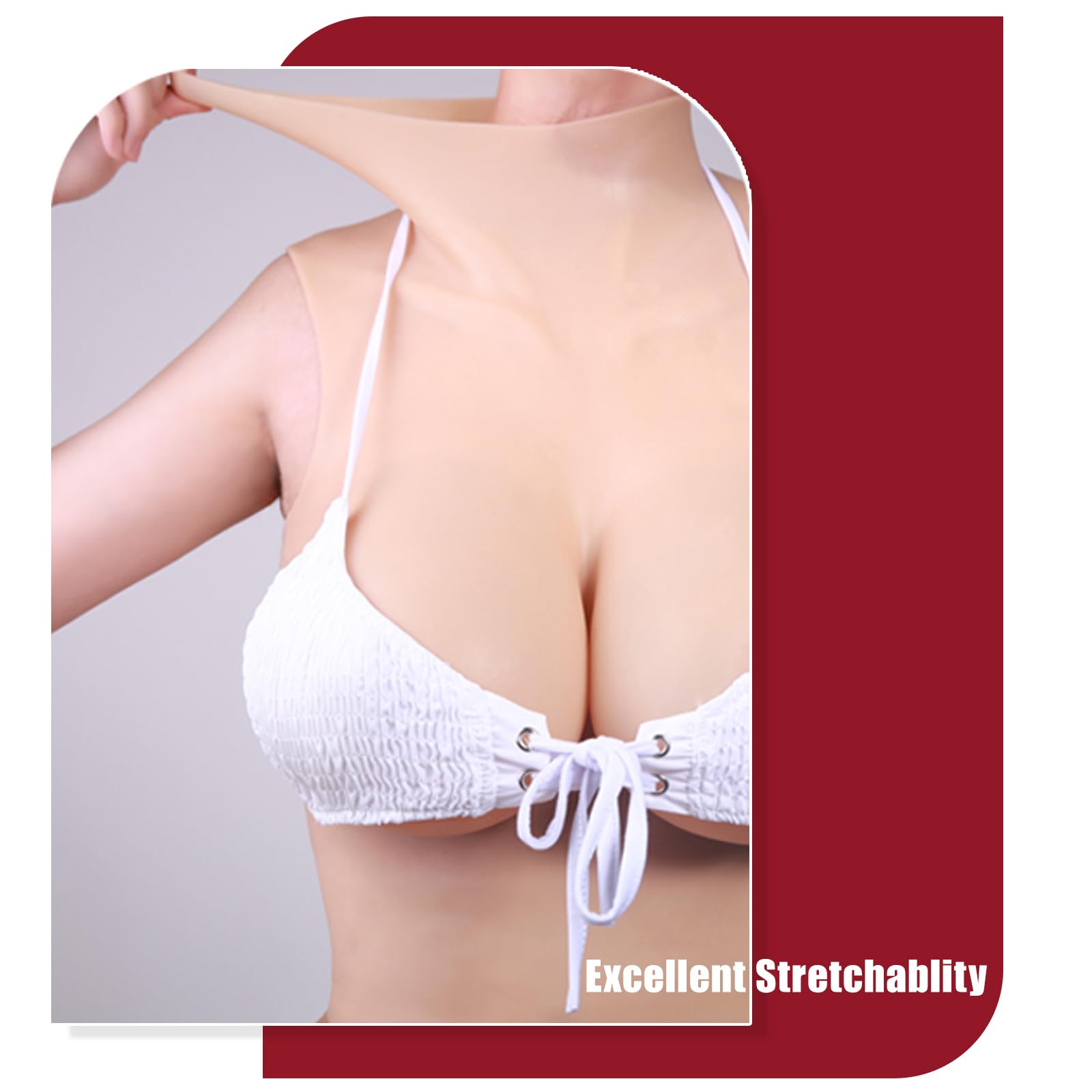 Premium Silicone Breast Plates for Drag Queens & Crossdressers - B to G Cup Natural-Looking Fake Breast Forms for Cosplay, Halloween & Performance Enhancement