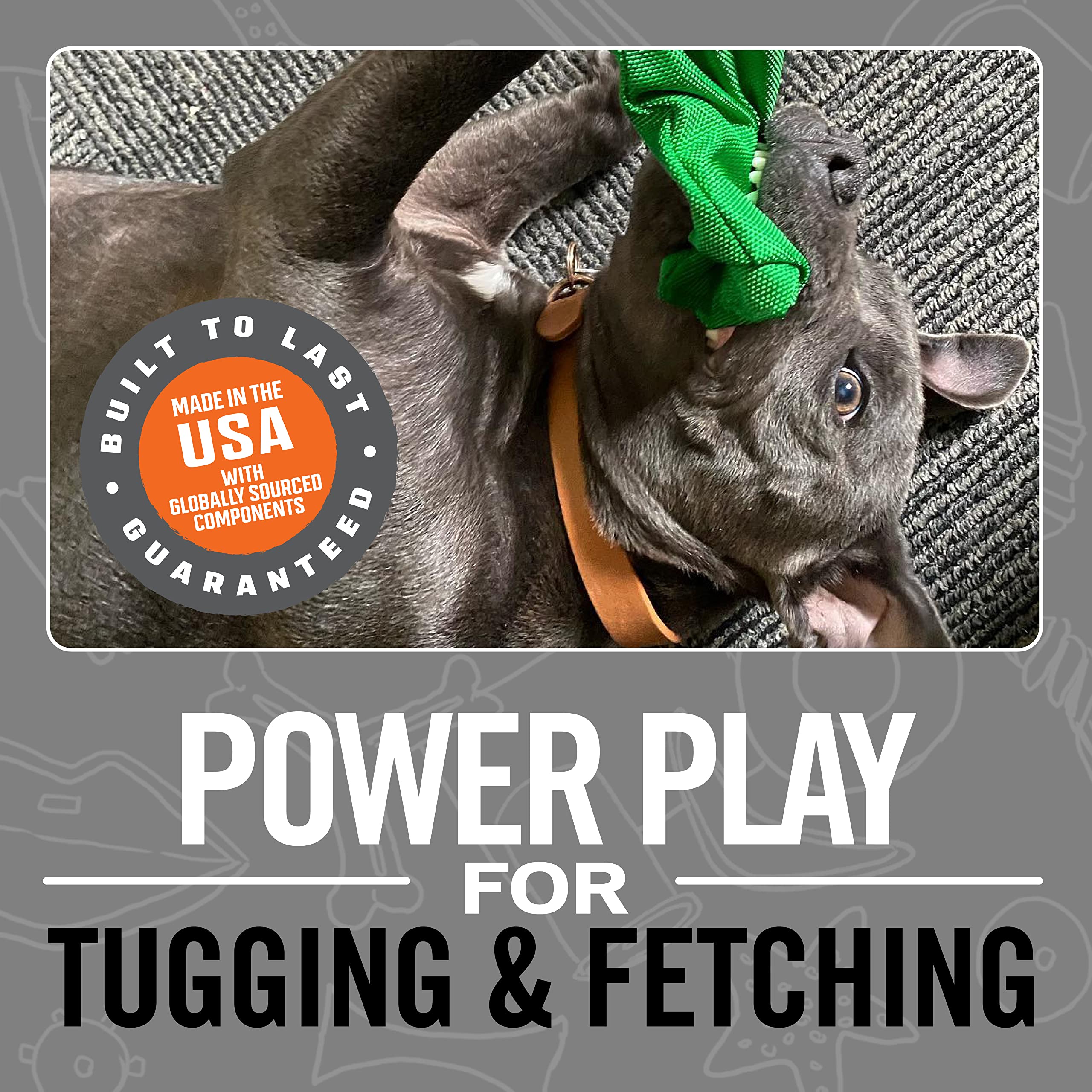 BULLYMAKE Hexatug – Durable Tug N’ Pull Dog Toy for Small Dogs – Made in USA – Interactive Chew Toy for Training & Playtime – Perfect for Indoor & Outdoor Fun