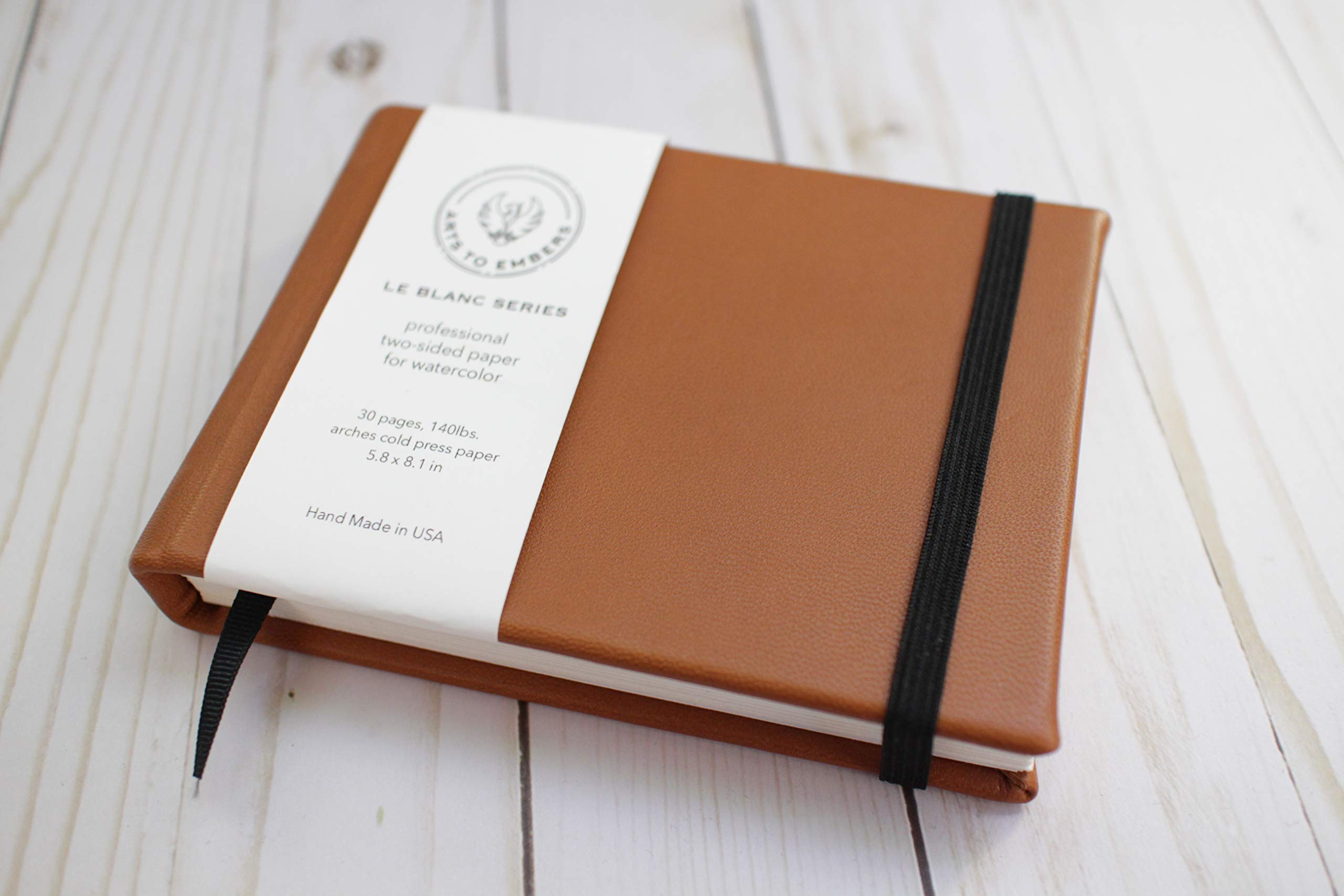 Premium A6 Leather Sketchbook - Brown Cognac Watercolor Journal for Artists & Travelers, Perfect Gift for Sketching, Painting & Note-Taking
