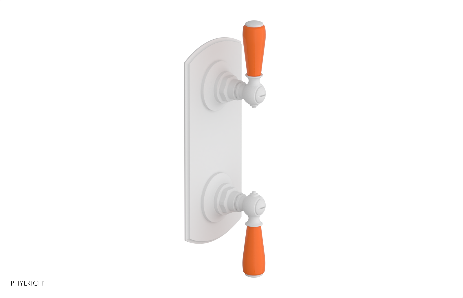 Jamestown Thermostatic Shower Valve with Volume Control & Diverter - Orange Accent Trim - Model 4738 - Perfect for Modern Bathroom Renovations & Spa-Like Shower Experiences