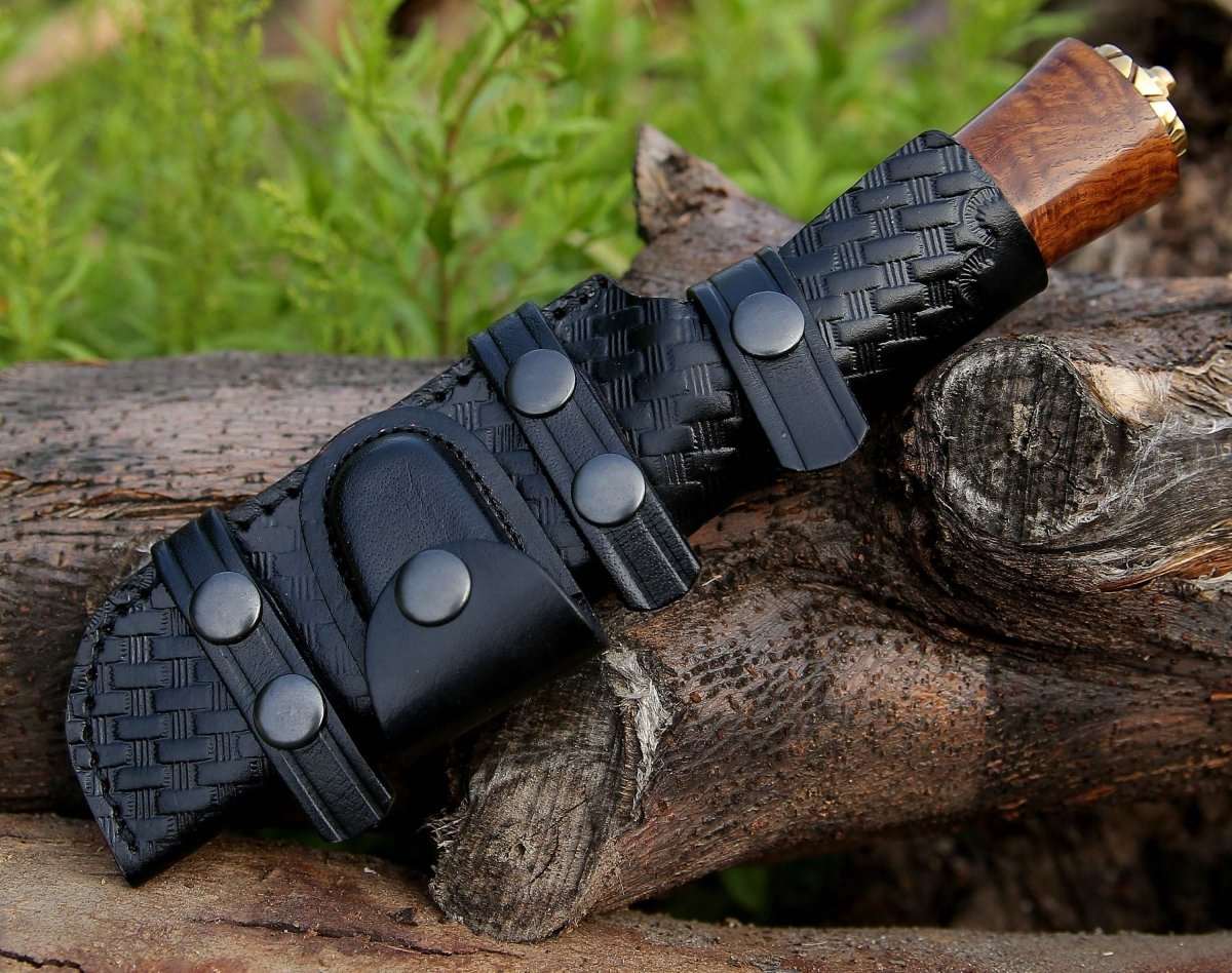 Premium Damascus Steel Hunting Knife - Holy Defender with Exotic Rosewood Handle - Perfect for Outdoor Adventures, Camping & Survival Gear