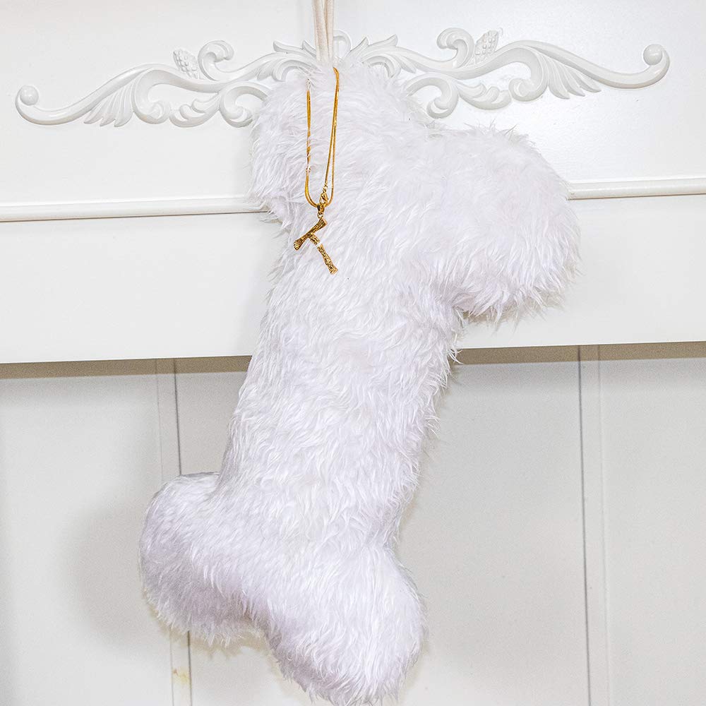 Personalized Pet Dog Christmas Stockings - Durable Holiday Ornament Bag for Family Decorations - White Festive Pet Gift for Dogs - Perfect for Christmas Tree Decor & Fireplace Mantel Display