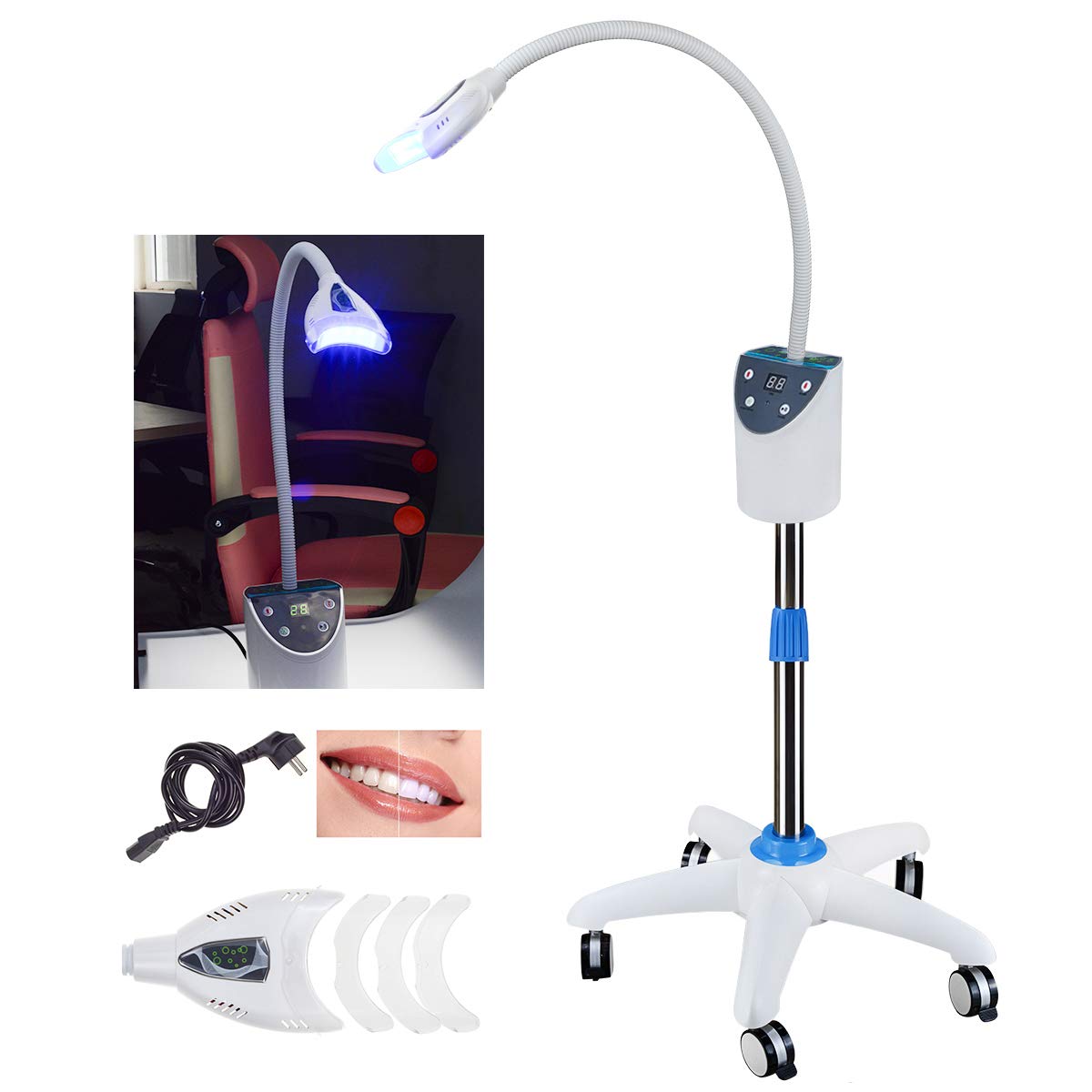 Professional LED Teeth Whitening Machine YF-666 - Cold Light Bleaching Accelerator with 4 LED Lights for Brighter Smile | At-Home Dental Care & Confidence Boost
